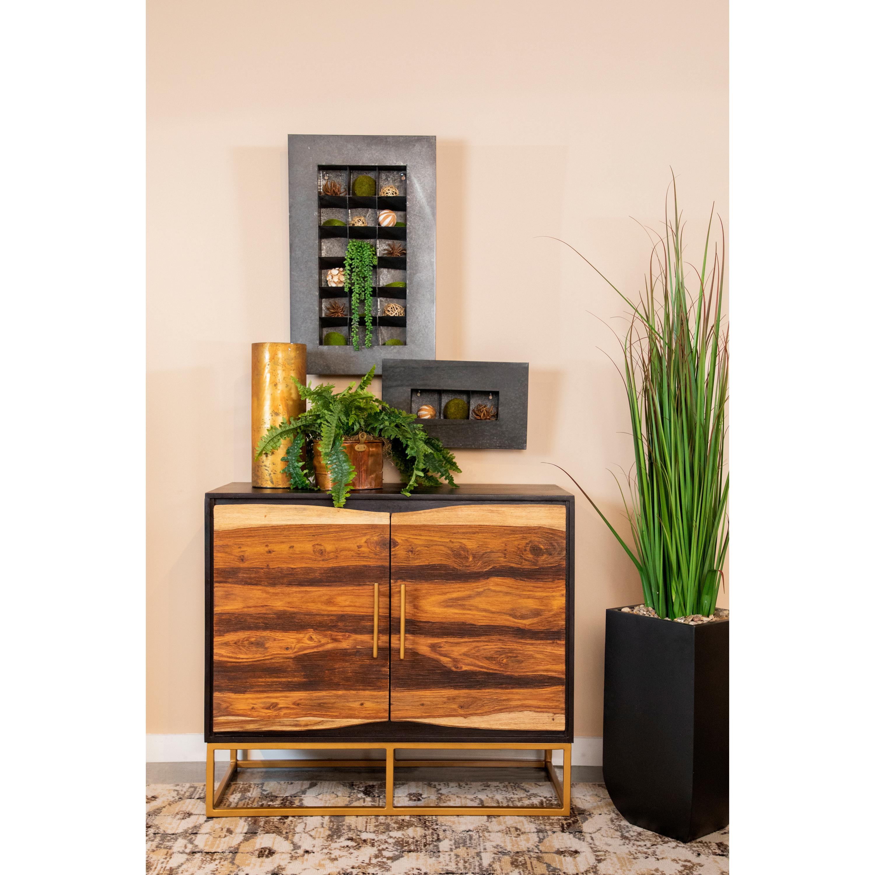  Coaster Furniture Zara 953447 2-door 40" Wood Accent Storage Cabinet - Black Walnut IMAGE 4