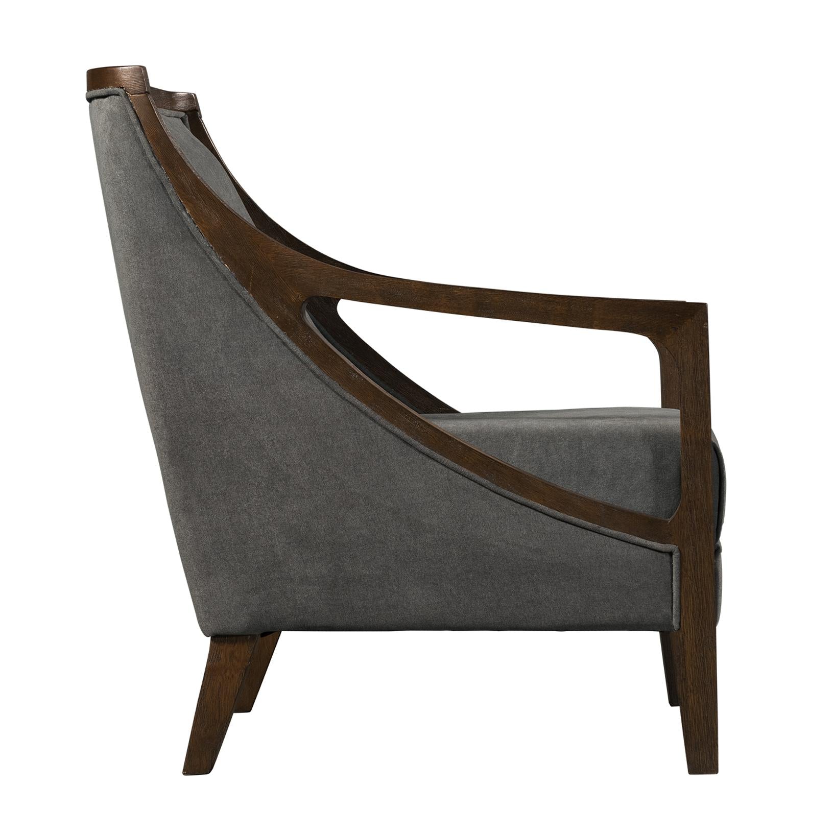  Elements International Hopkins UHK526101E Accent Chair - Charcoal/Espresso IMAGE 3