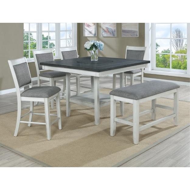  Crown Mark Fulton 2727CG-T-4848 Counter Height Table - Chalk/Grey IMAGE 1