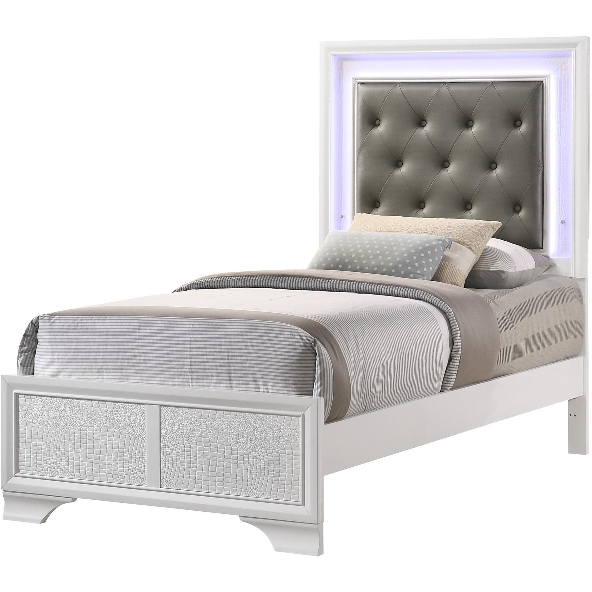  Size_Twin  -- Lyssa B4310-T Twin Bed with LED - Frost IMAGE 1