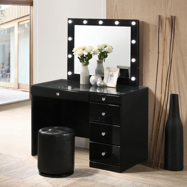  Crown Mark Morgan B4851BK Vanity Table - Black IMAGE 1