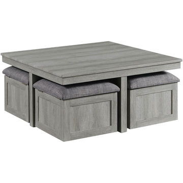  Elements International Uster CTUT100OT Coffee Table with 4 Stools IMAGE 1