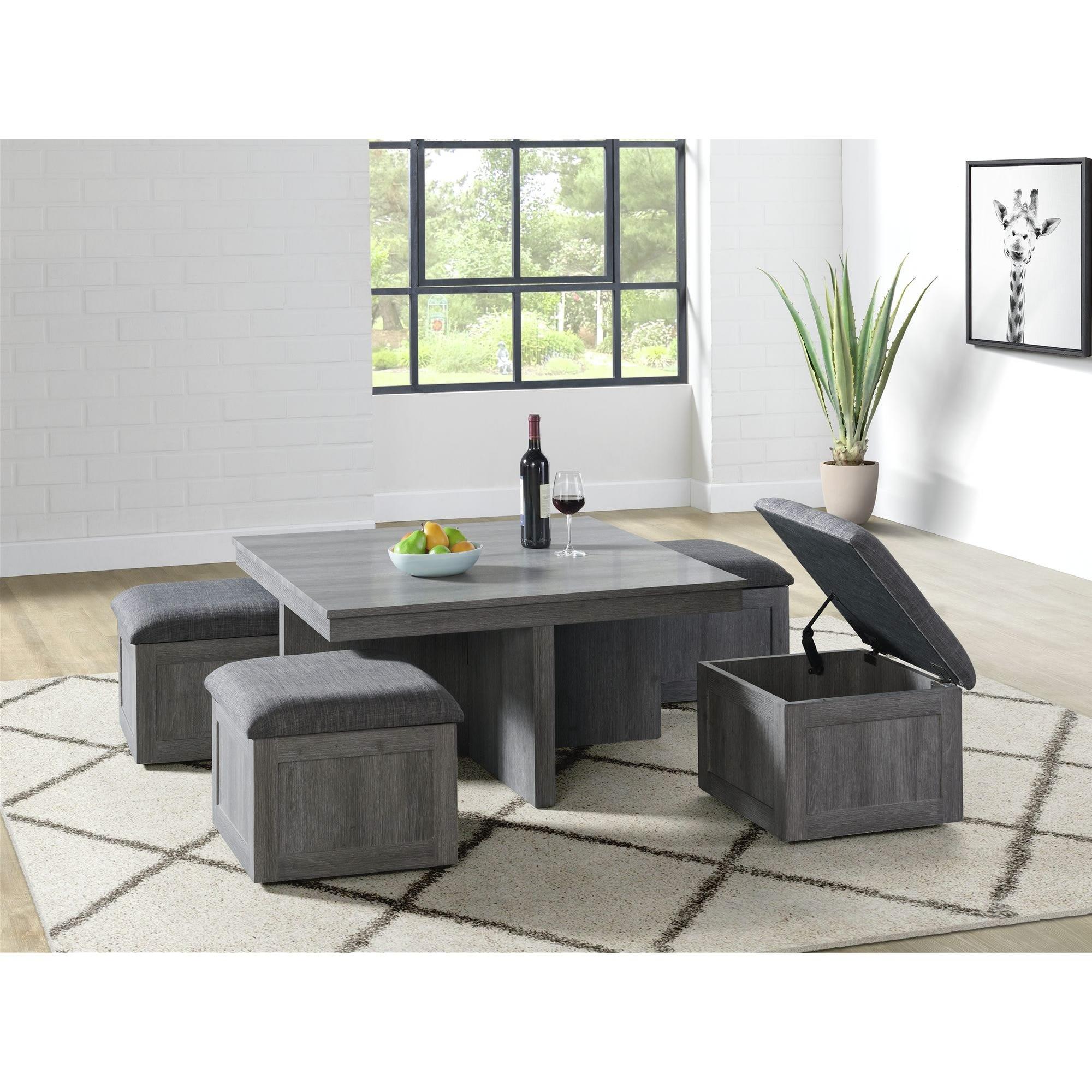  Elements International Uster CTUT100OT Coffee Table with 4 Stools IMAGE 7