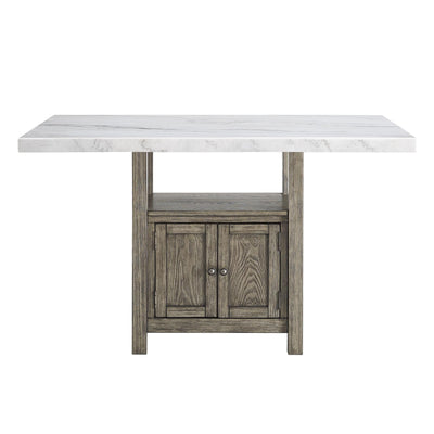  Steve Silver Furniture Grayson GS640 60-inch White Marble Counter Storage Table IMAGE 1