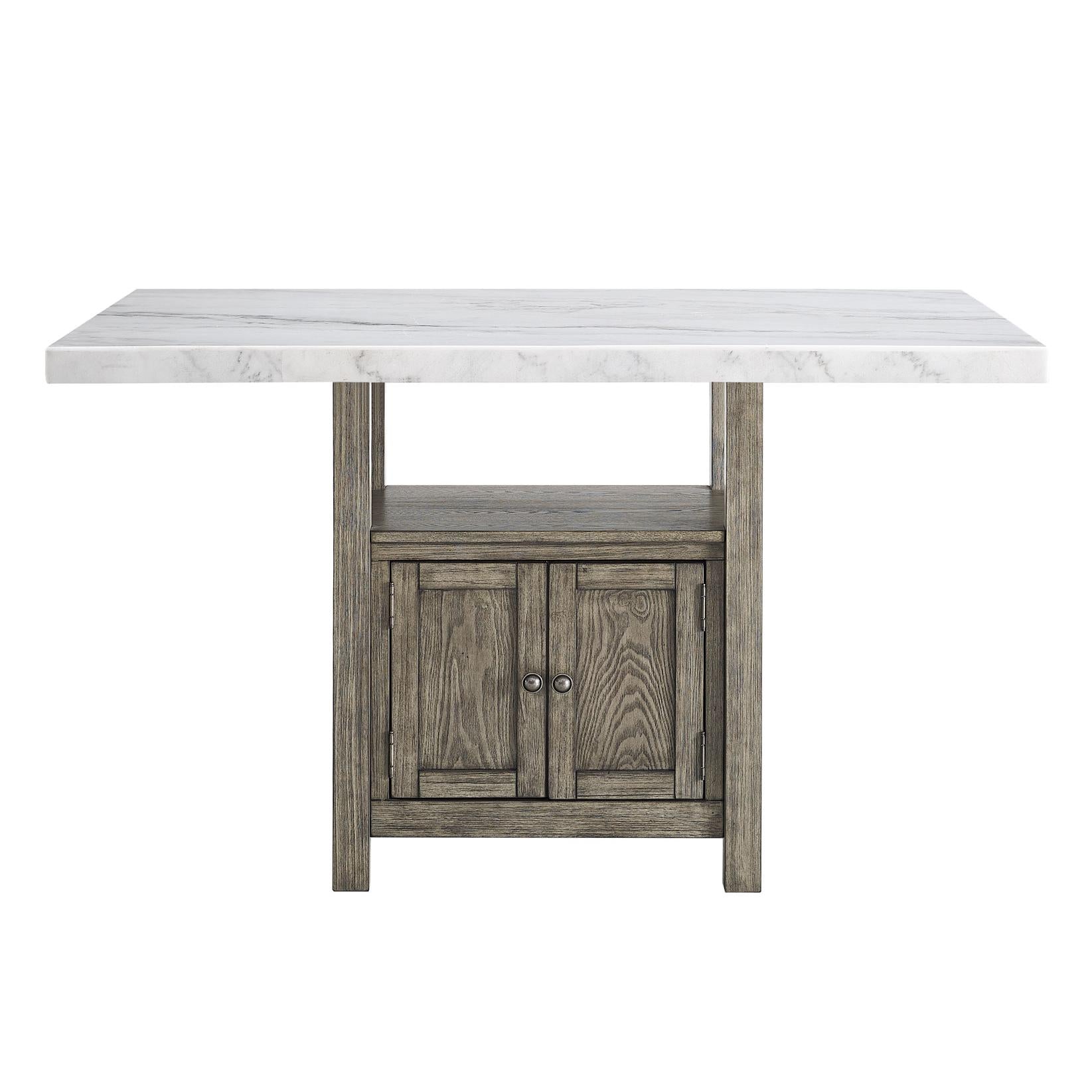  Steve Silver Furniture Grayson GS640 60-inch White Marble Counter Storage Table IMAGE 1