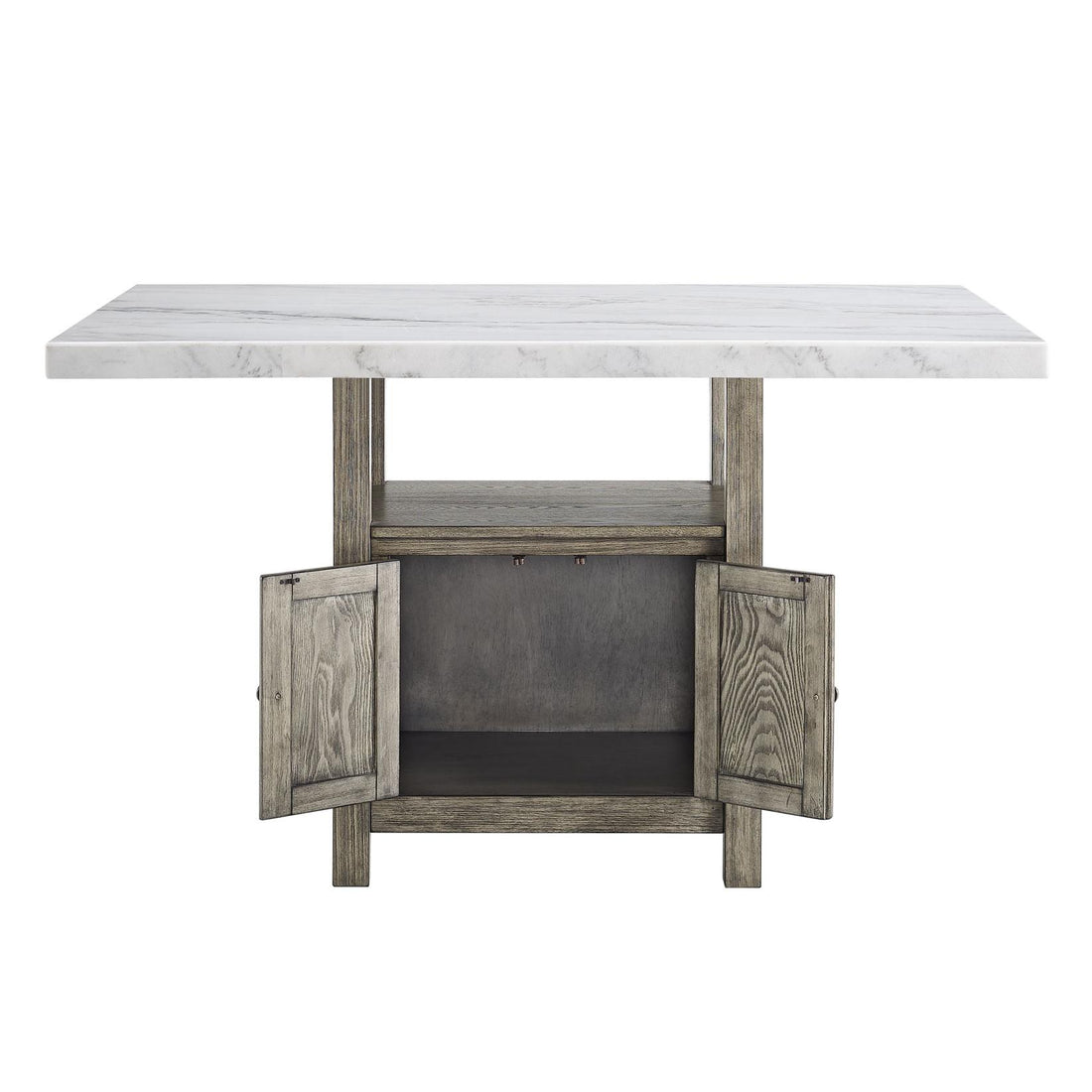  Steve Silver Furniture Grayson GS640 60-inch White Marble Counter Storage Table IMAGE 1