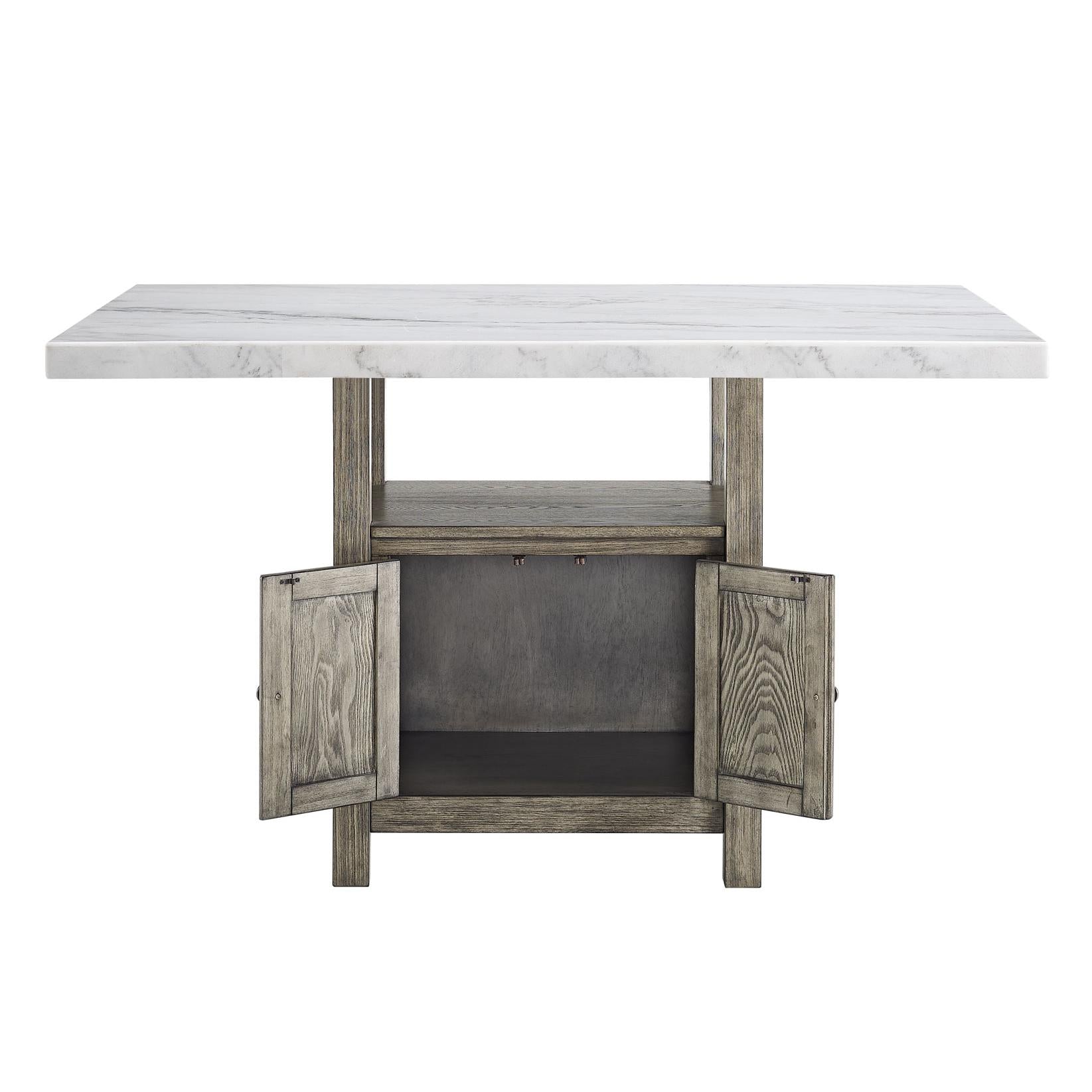  Steve Silver Furniture Grayson GS640 60-inch White Marble Counter Storage Table IMAGE 2