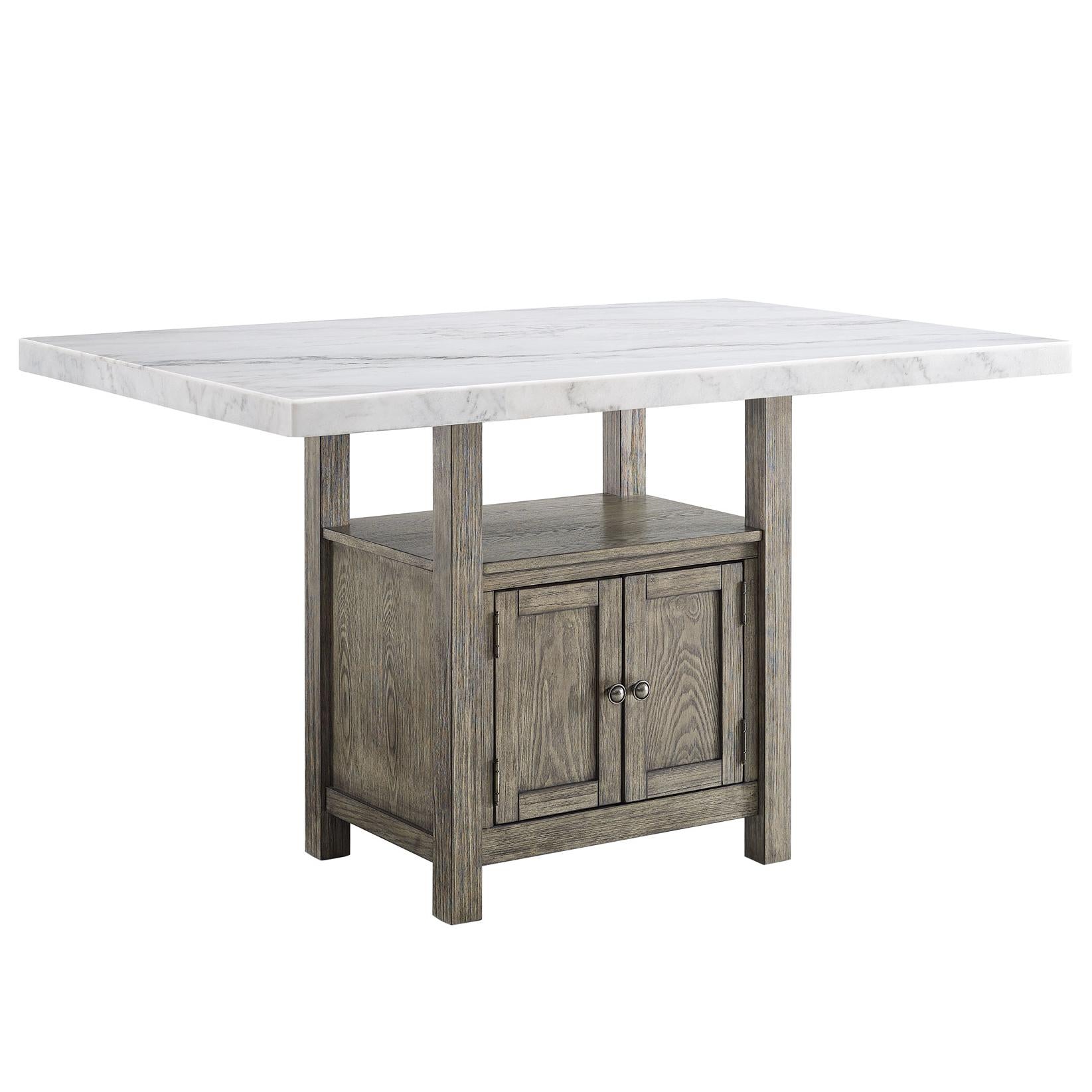  Steve Silver Furniture Grayson GS640 60-inch White Marble Counter Storage Table IMAGE 3