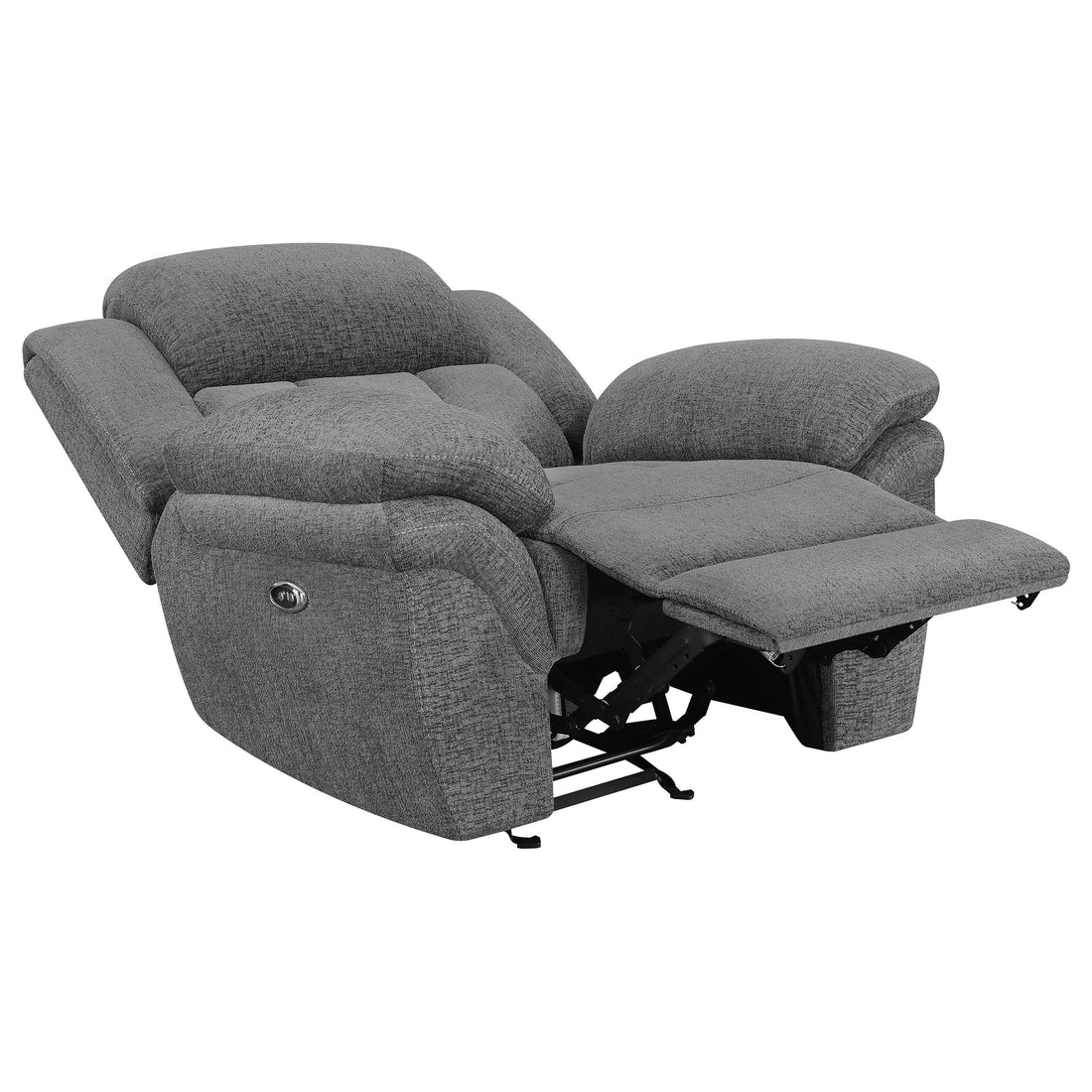  Coaster Furniture Bahrain 609543P Upholstered Power Glider Recliner - Charcoal IMAGE 1