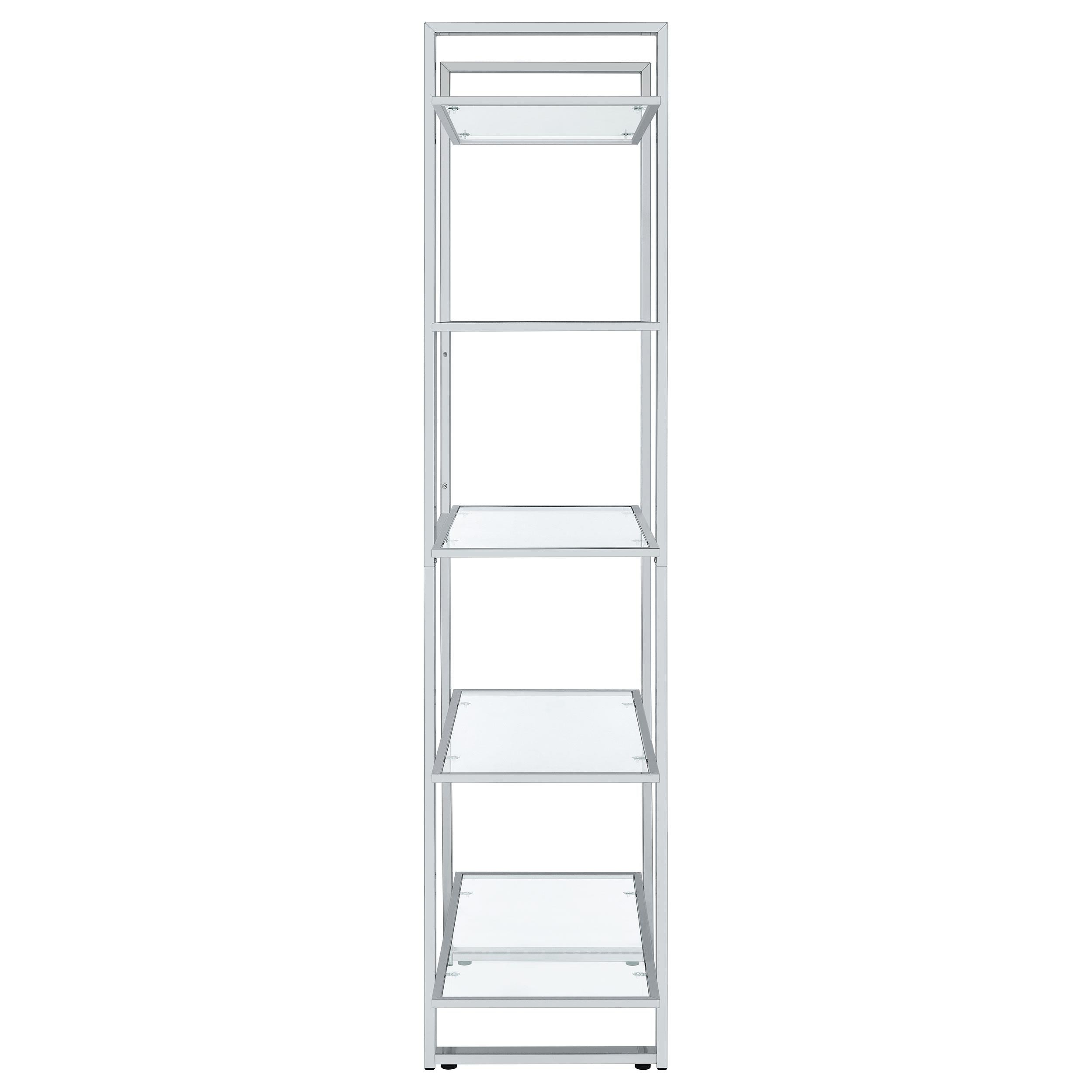  Coaster Furniture Hartford 805538 79-inch 5-shelf Glass Bookshelf - Chrome IMAGE 8