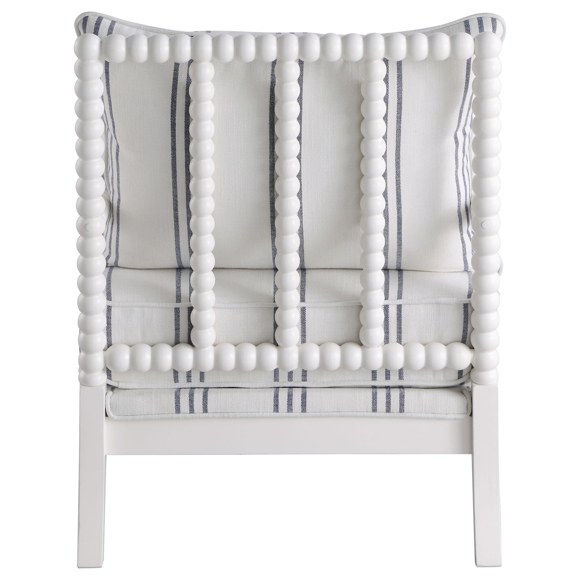  Coaster Furniture Blanchett 903835 Upholstered Bobbin Accent Chair - White and Navy IMAGE 6