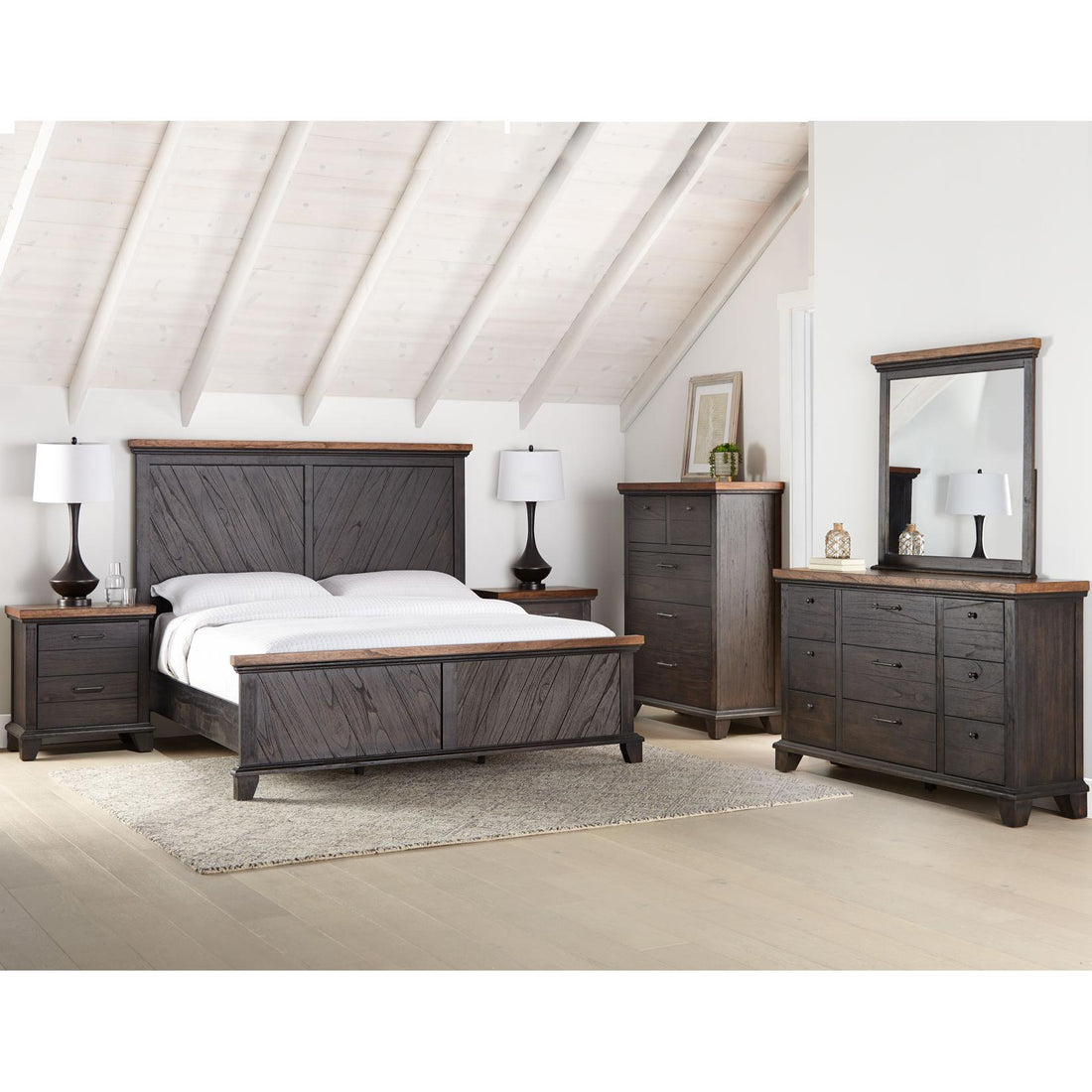  Steve Silver Furniture Bear Creek BC950 King Panel Bed - Brown IMAGE 1