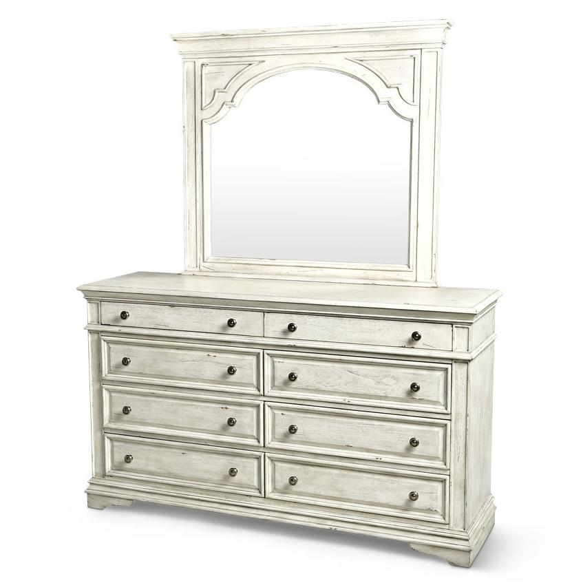 Steve Silver Furniture Highland Park HP900 Dresser and Mirror - Cathedral White IMAGE 1