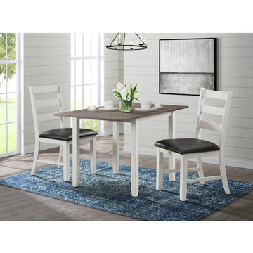  Elements International Martin DMT7003DLDS 3 pc Dinette - Dark Brown/White IMAGE 1