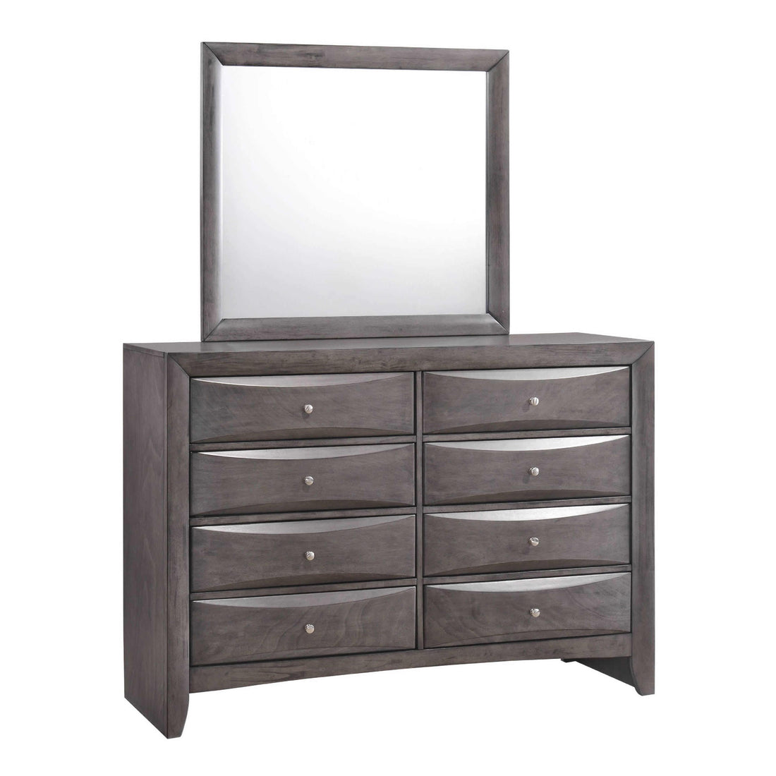  Elements International Emily Grey EG100DRMR Dresser and Mirror Set IMAGE 1