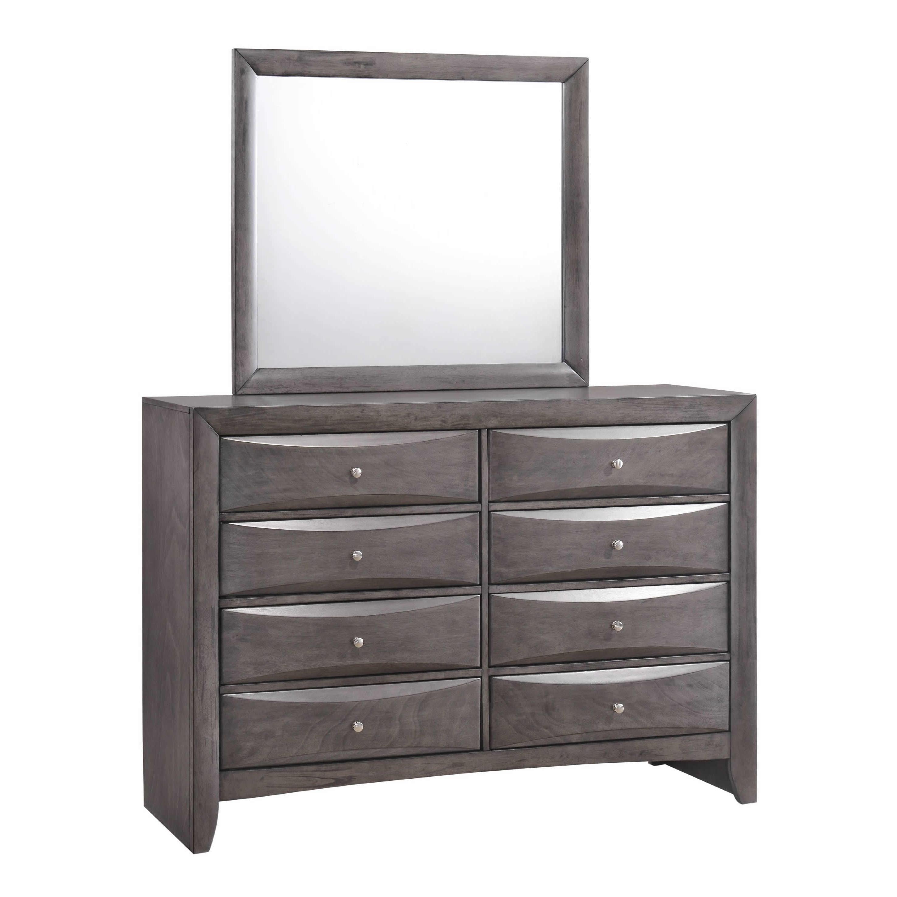  Elements International Emily Grey EG100DRMR Dresser and Mirror Set IMAGE 2