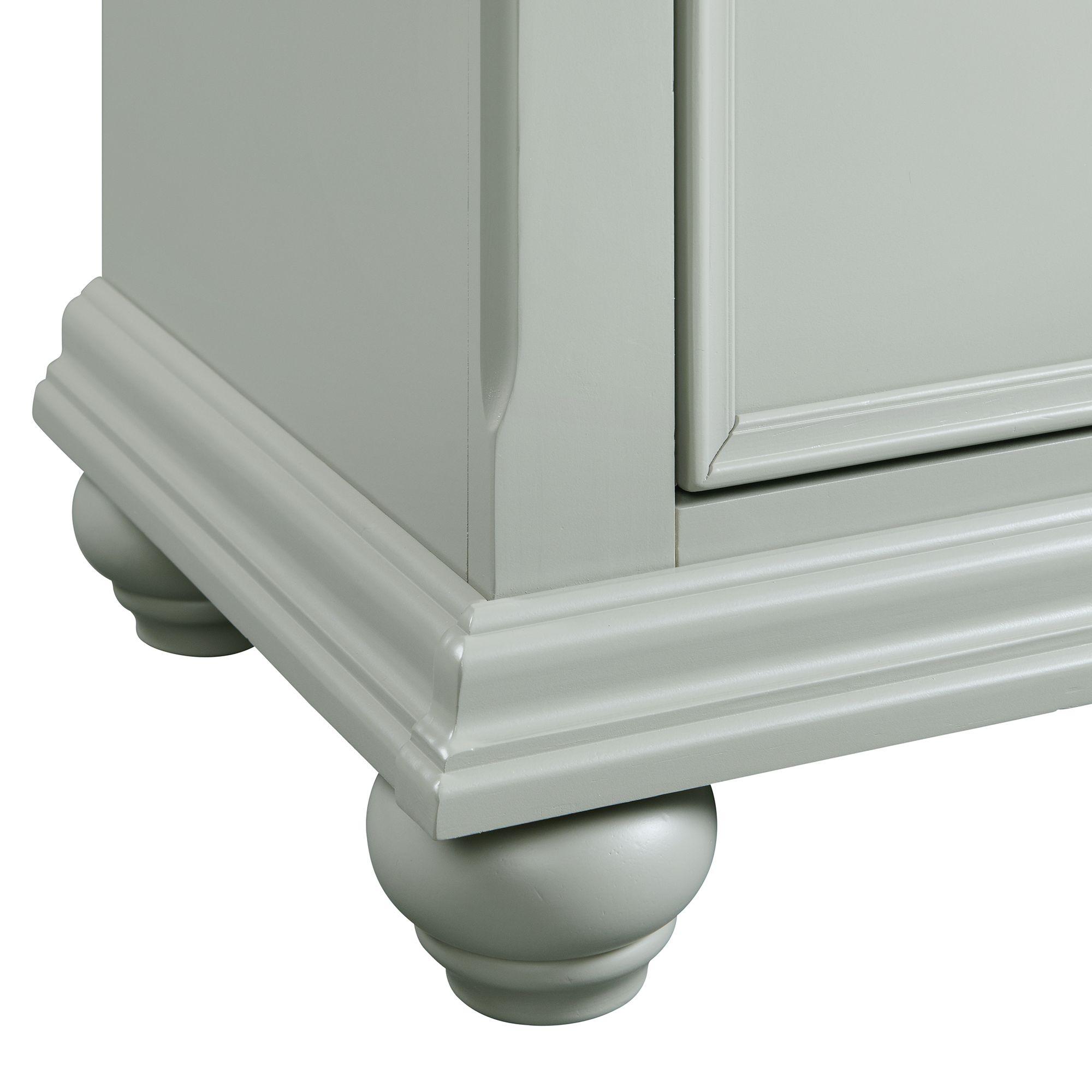  Elements International Slater SR300NS 3-Drawer Nightstand with USB - Grey IMAGE 3