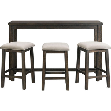  Elements International Stone TST100BTSP 4 pc Counter Height Dinette - Charcoal IMAGE 1