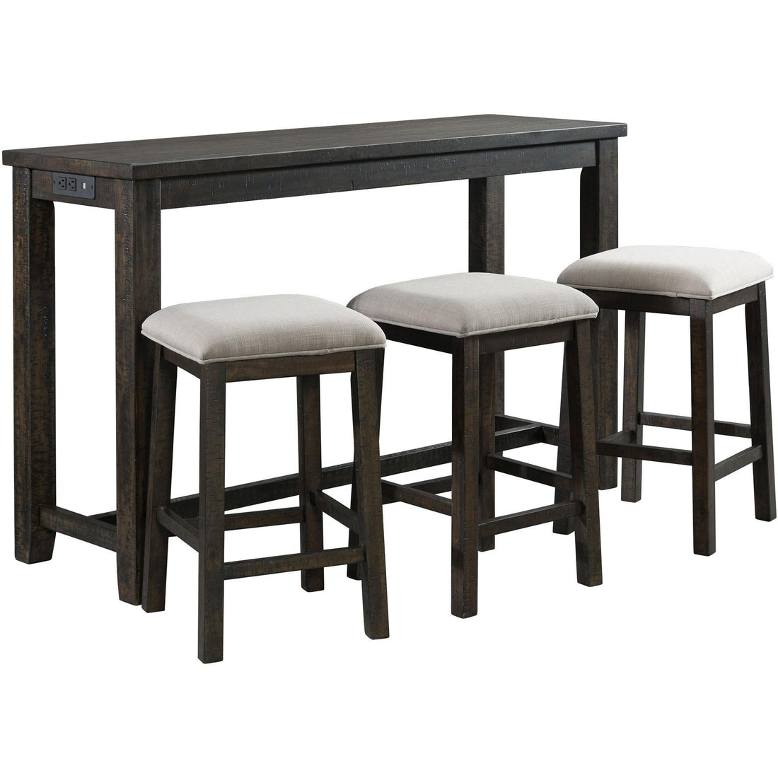  Elements International Stone TST100BTSP 4 pc Counter Height Dinette - Charcoal IMAGE 1