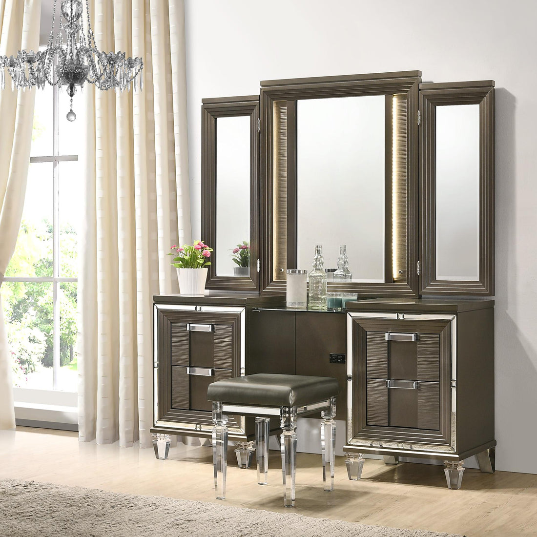  Elements International Twenty Nine TN600VT Vanity Set w/LED and USB Plug IMAGE 1