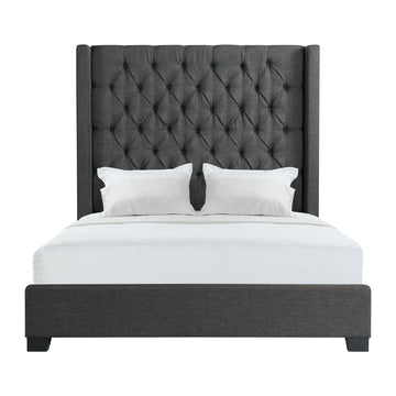  Size_Queen  --  Elements International Morrow Upholstered Platform Bed IMAGE 1