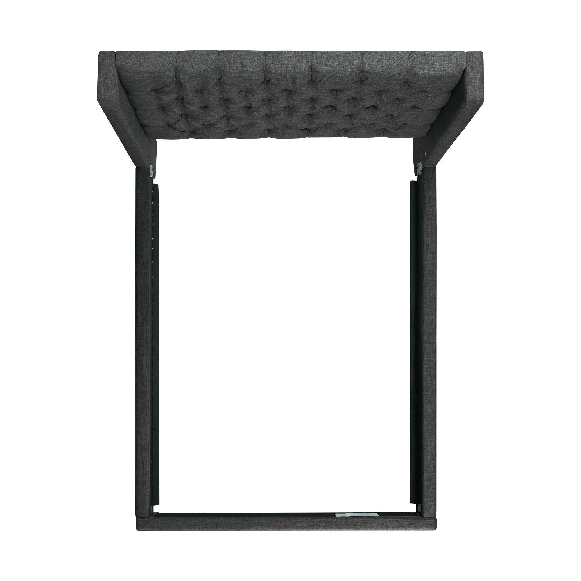  Elements International Morrow UMW090KB King Upholstered Bed - Charcoal IMAGE 3