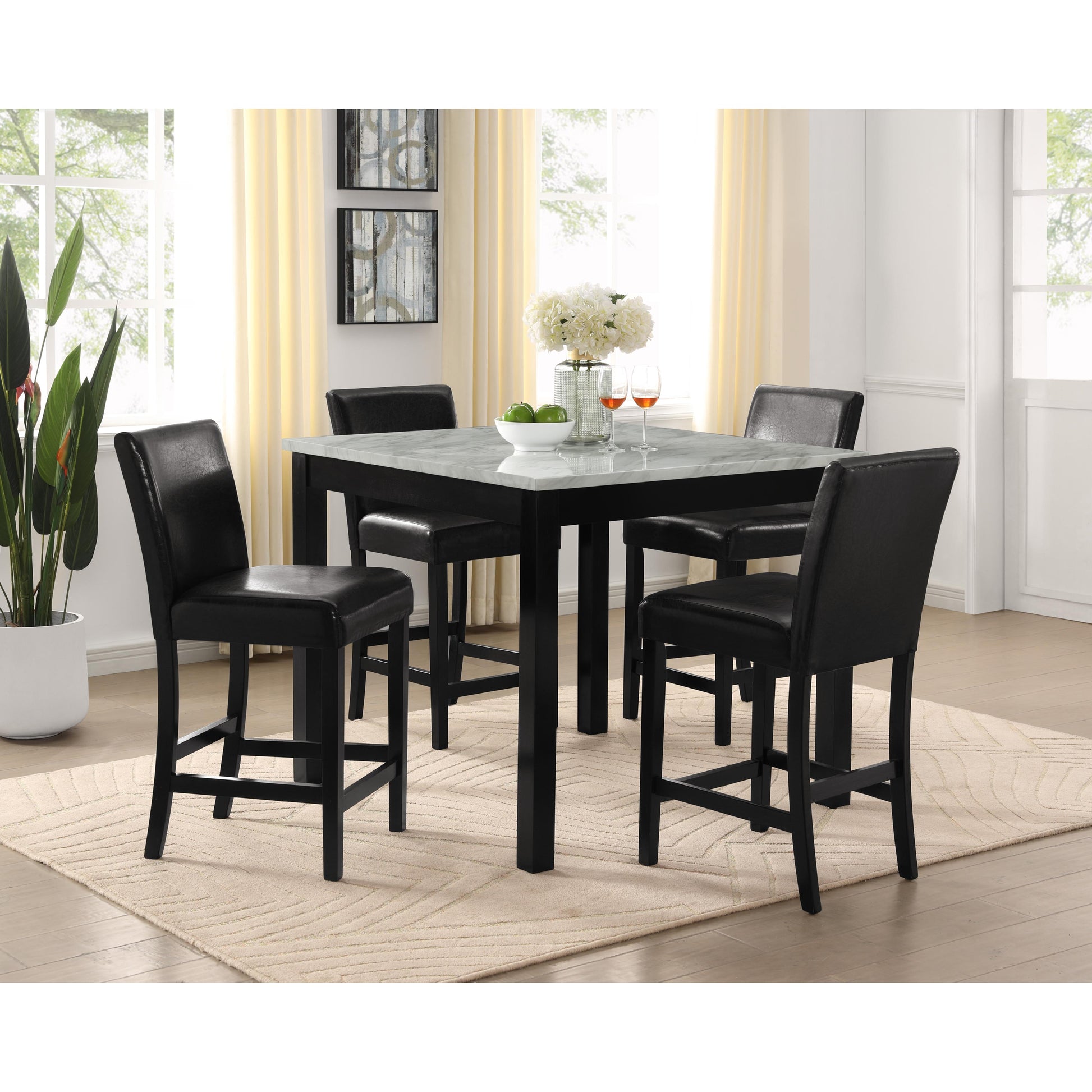 Crown Mark Lennon 1715SET-PU 5 pc Dinette - Black IMAGE 1