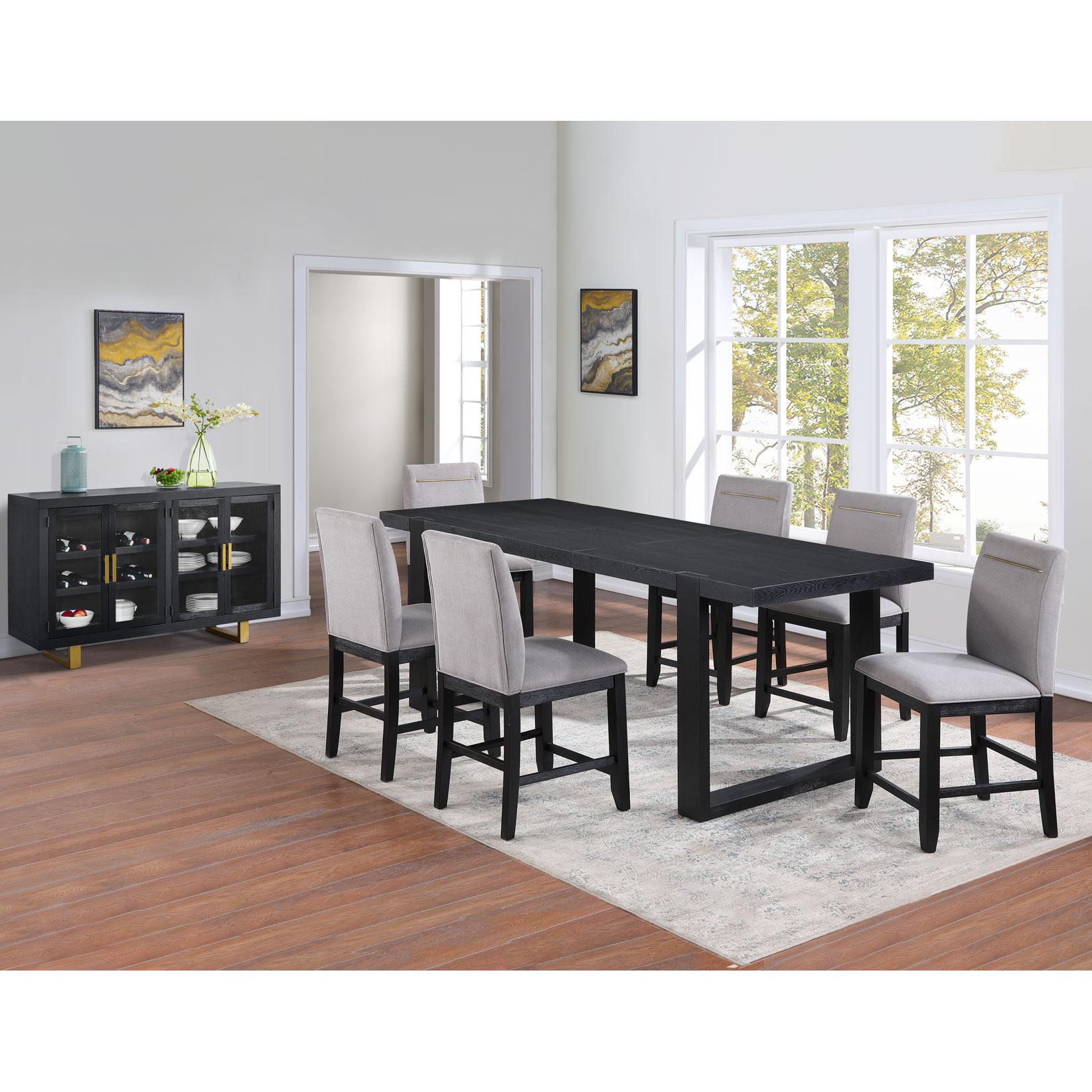  Steve Silver Furniture Yves YS500 Counter Height Dining Table with 18" Leaf - Rubbed Charcoal IMAGE 8