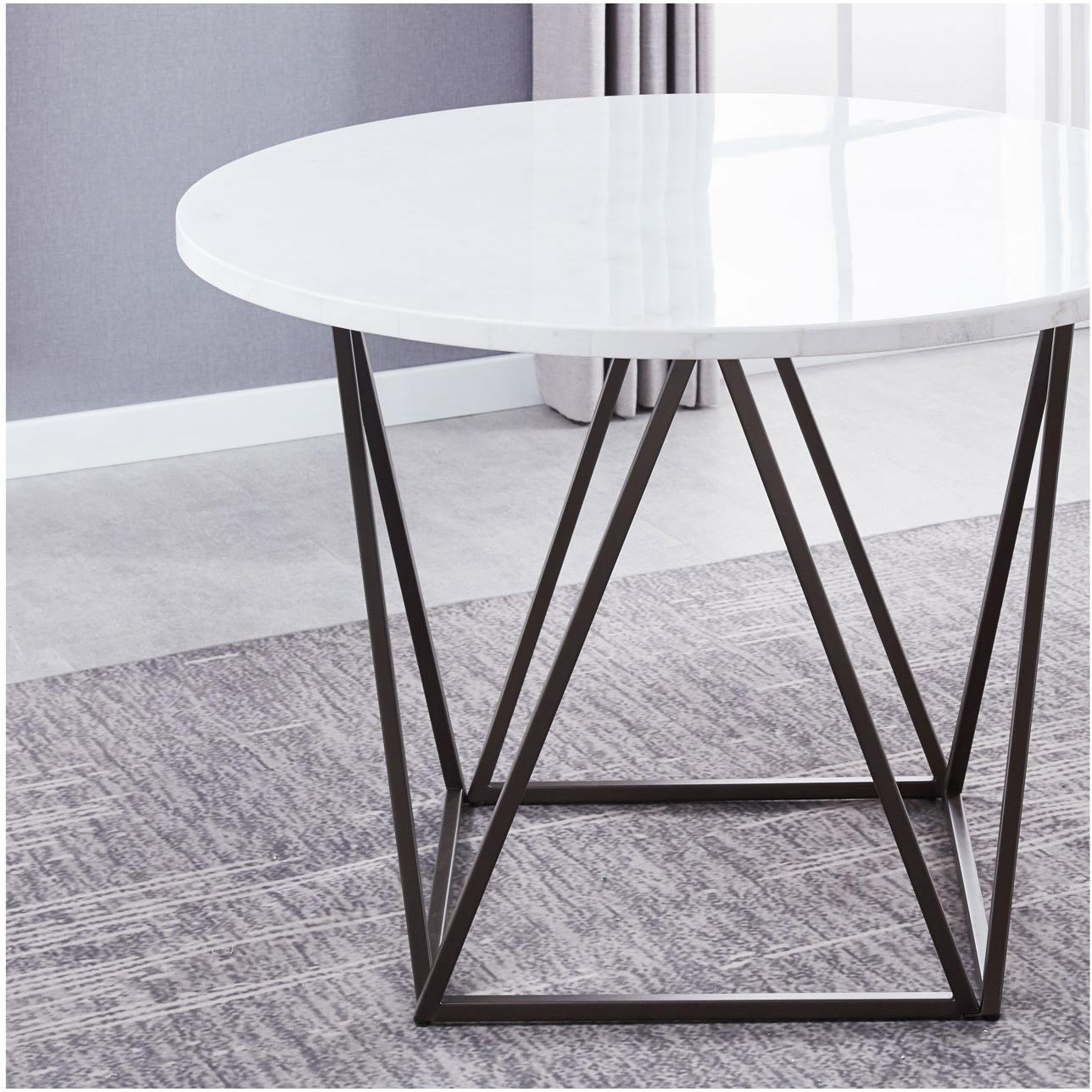 Steve Silver Furniture Ramona RM440WT Round Dining Table IMAGE 4