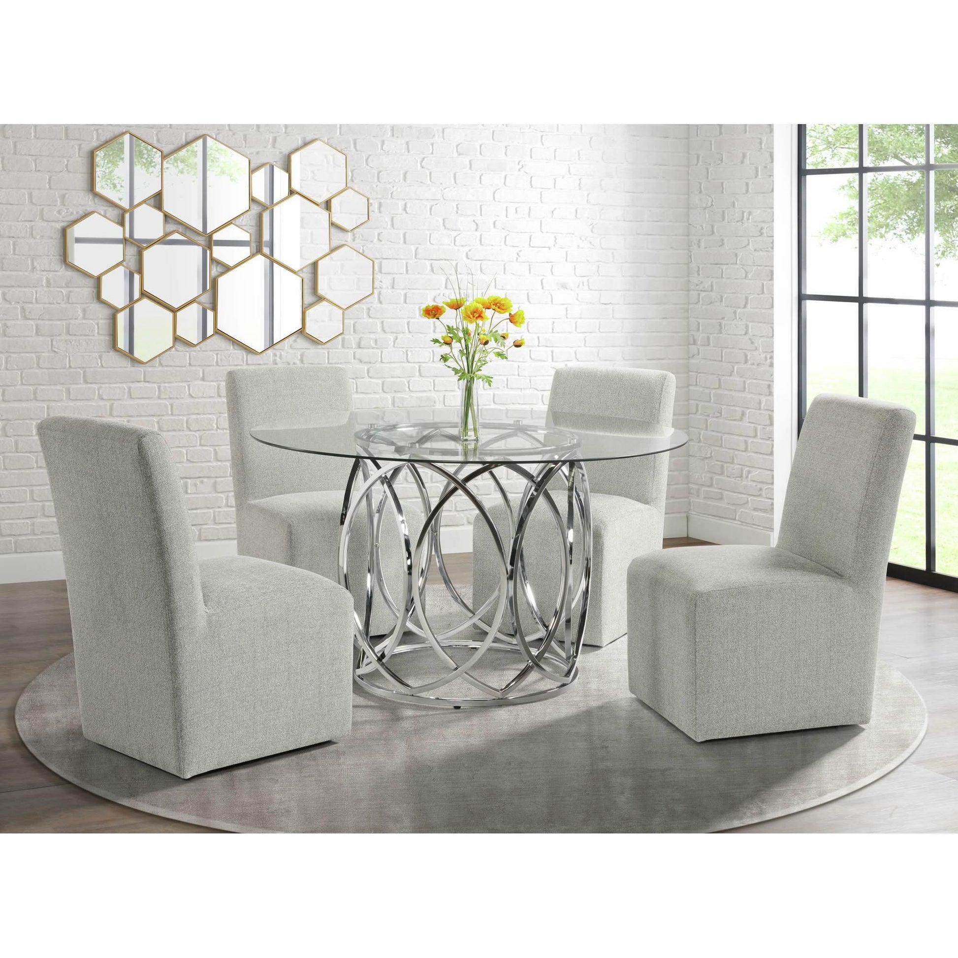  Elements International Nero Upholstered Side Chair Set IMAGE 7