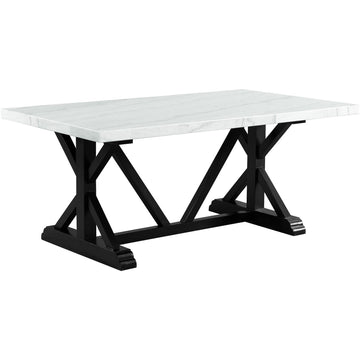  Elements International Tuscany 70" Marble Standard Height Rectangular Dining Table IMAGE 1