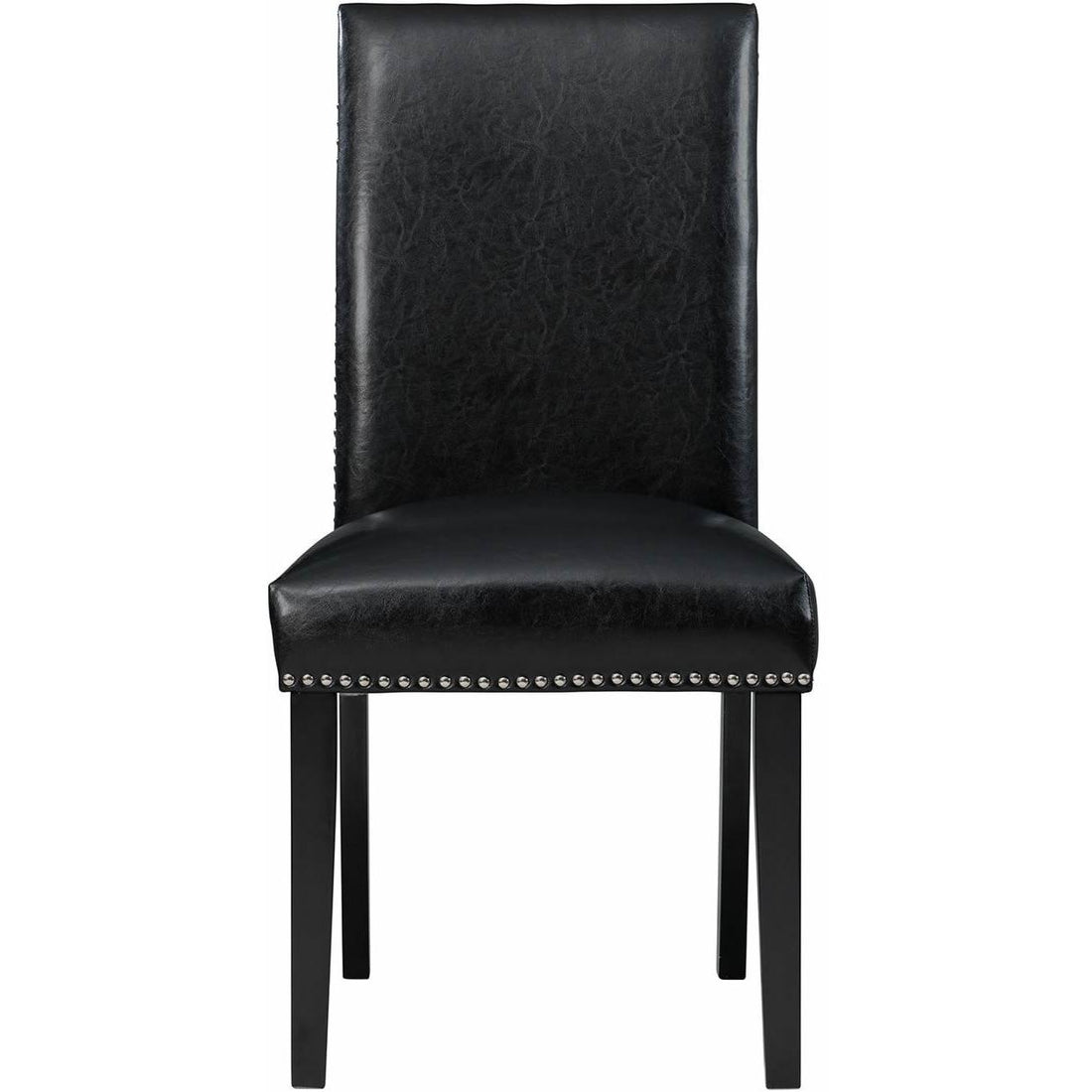 Elements International Meridian Faux Leather Side Chair Set in Black IMAGE 1