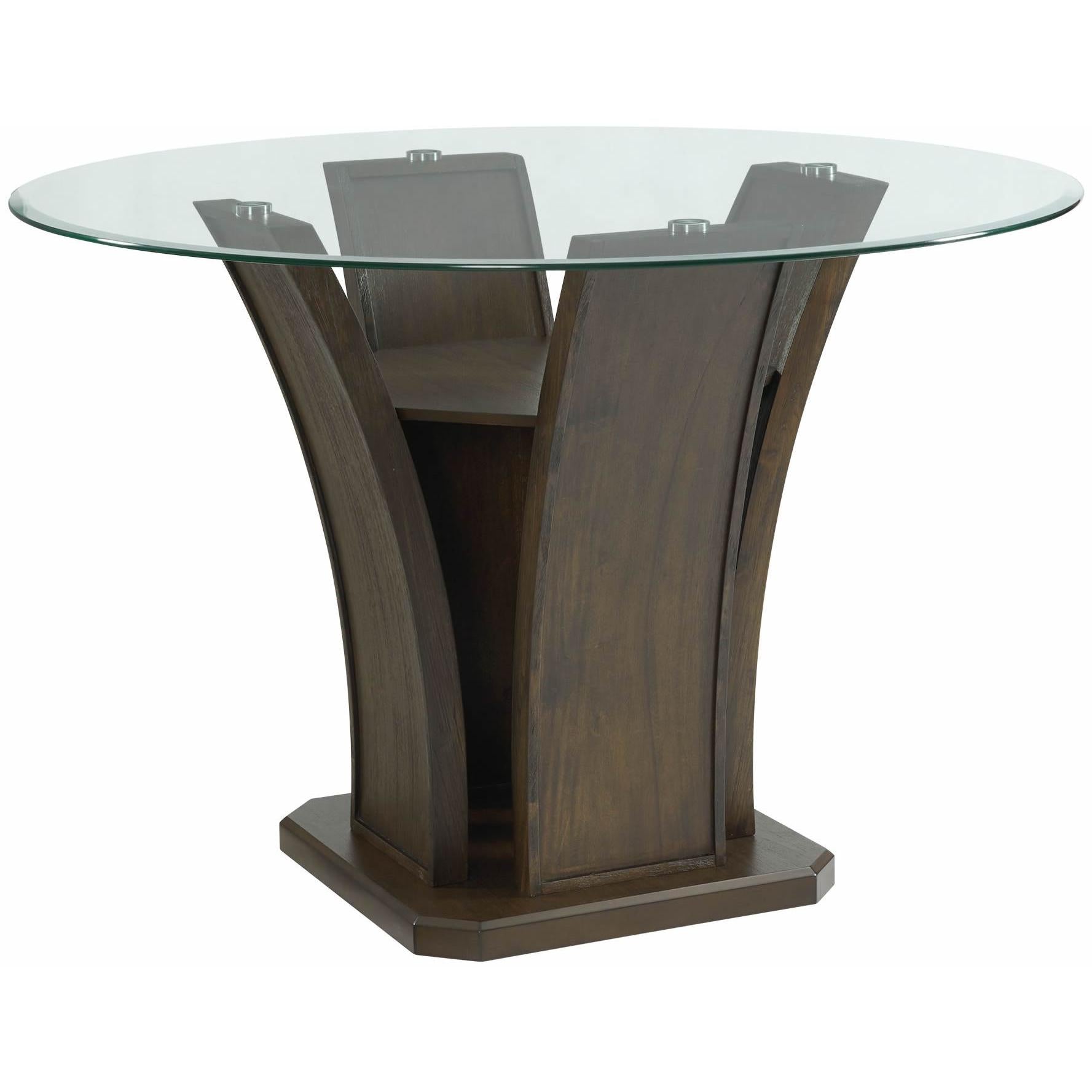  Elements International Dapper Round Counter Height Dining Table in Walnut IMAGE 1
