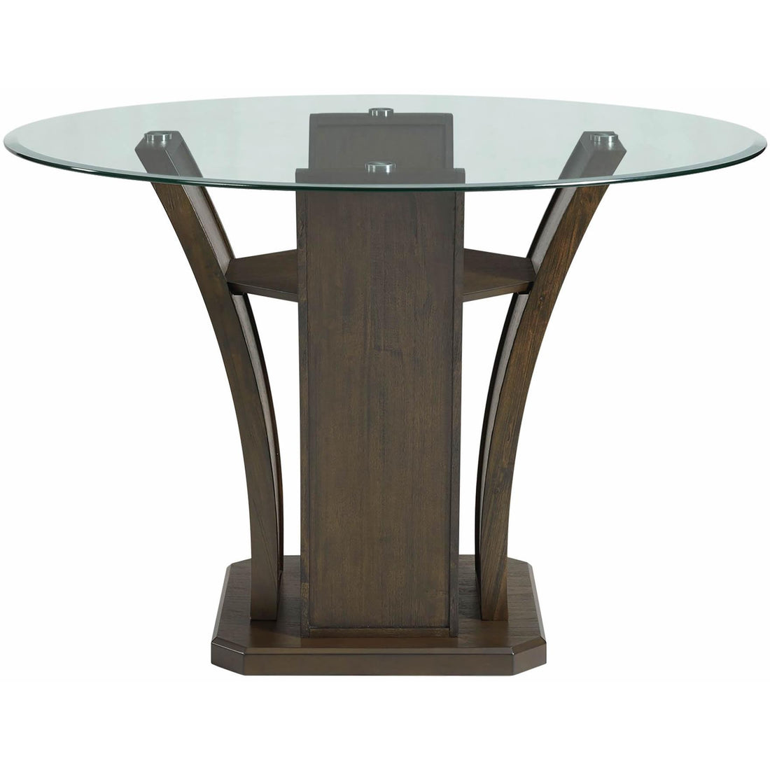  Elements International Dapper Round Counter Height Dining Table in Walnut IMAGE 1