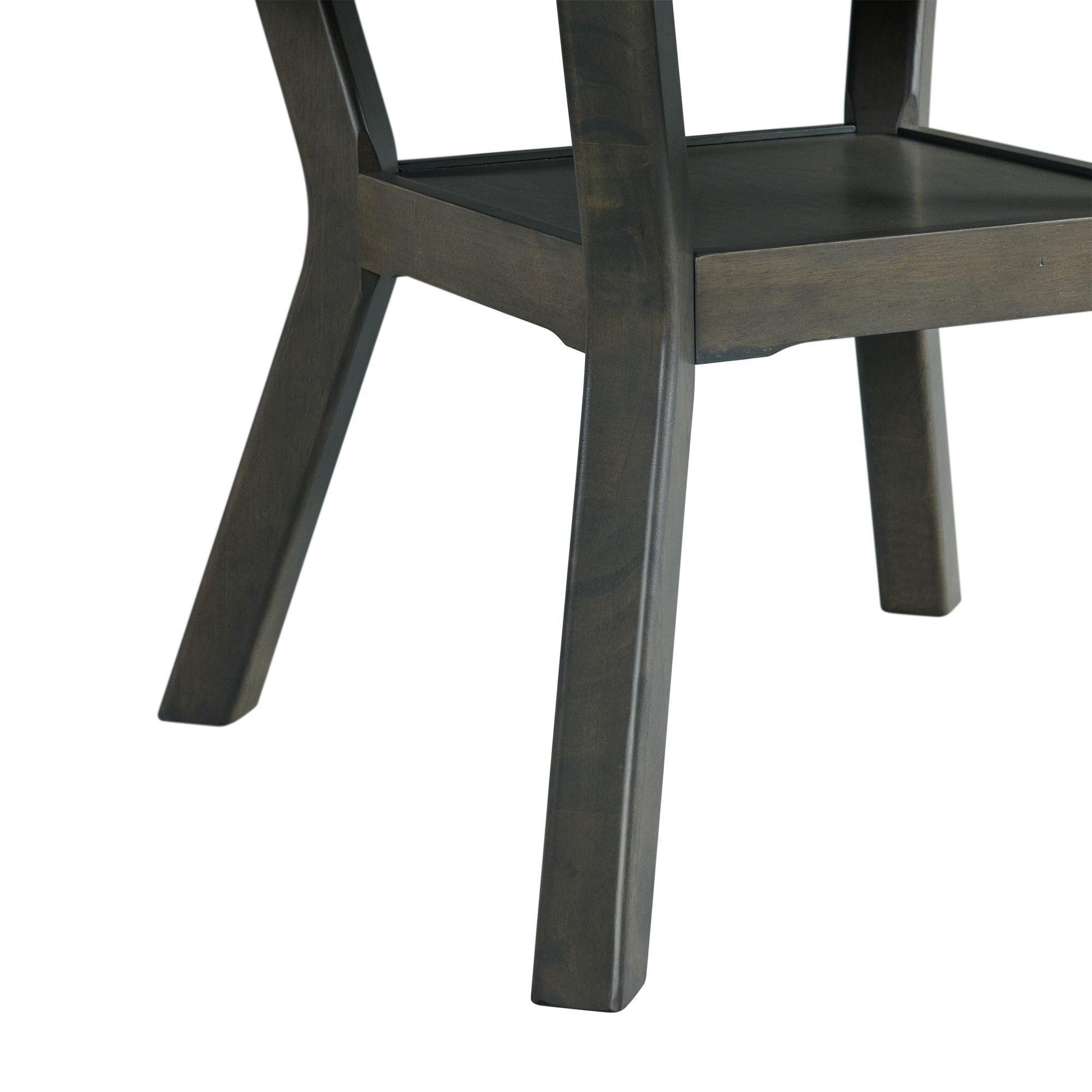  Elements International Amherst Dining Table w/Wood Leg Grey Finish IMAGE 5