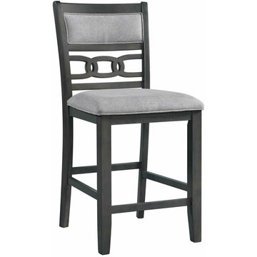  Elements International Amherst Counter Side Chair W/Fabric Cushion Grey Finish IMAGE 1