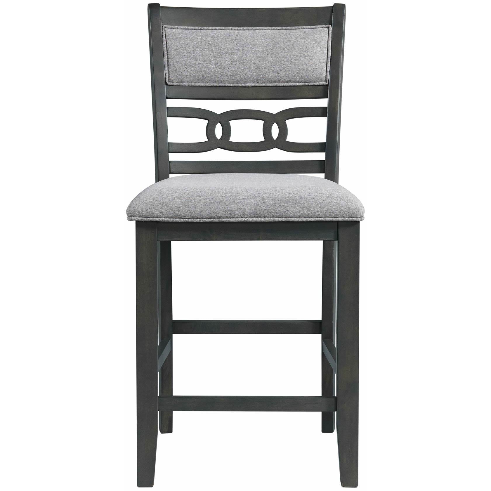  Elements International Amherst Counter Side Chair W/Fabric Cushion Grey Finish IMAGE 2