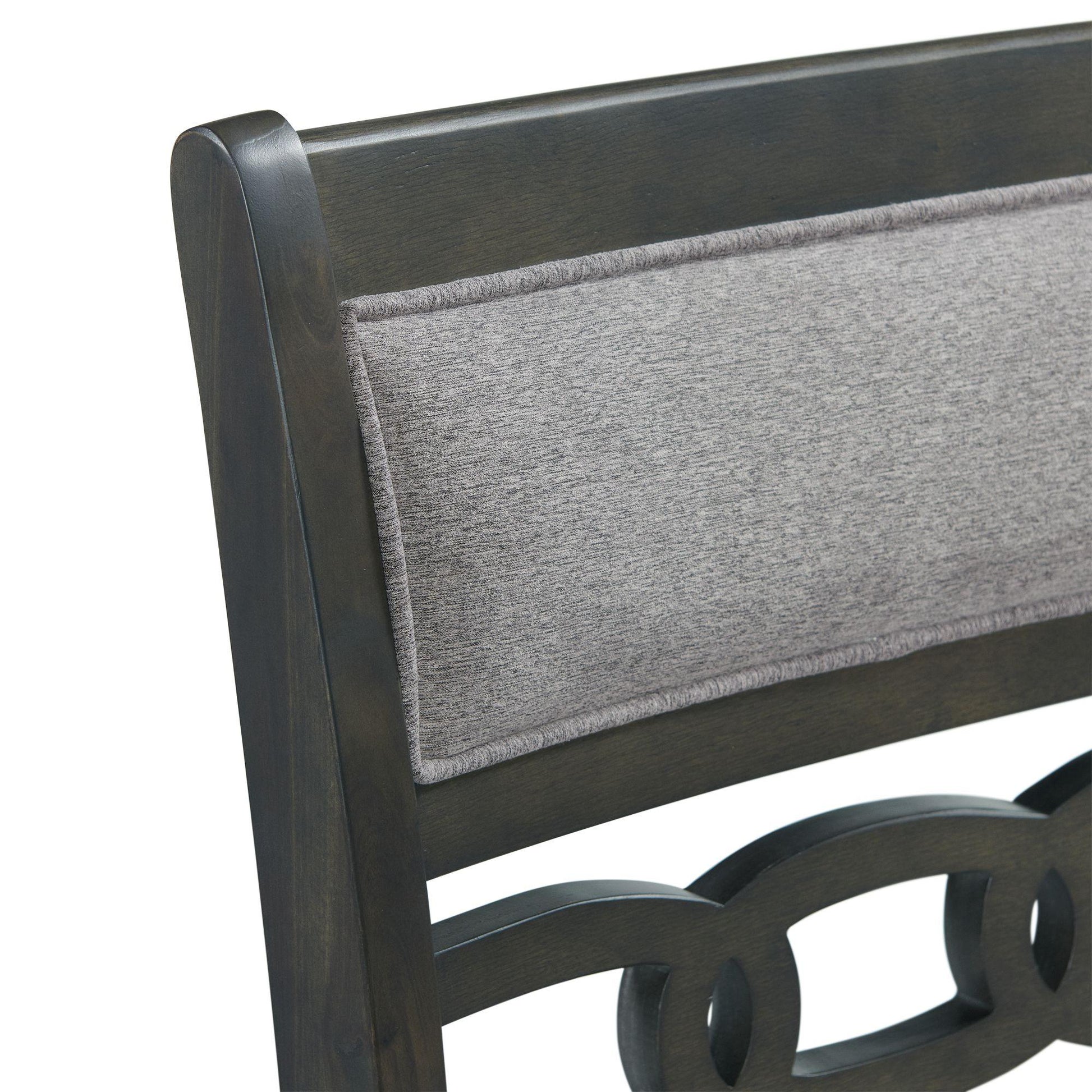  Elements International Amherst Counter Side Chair W/Fabric Cushion Grey Finish IMAGE 6