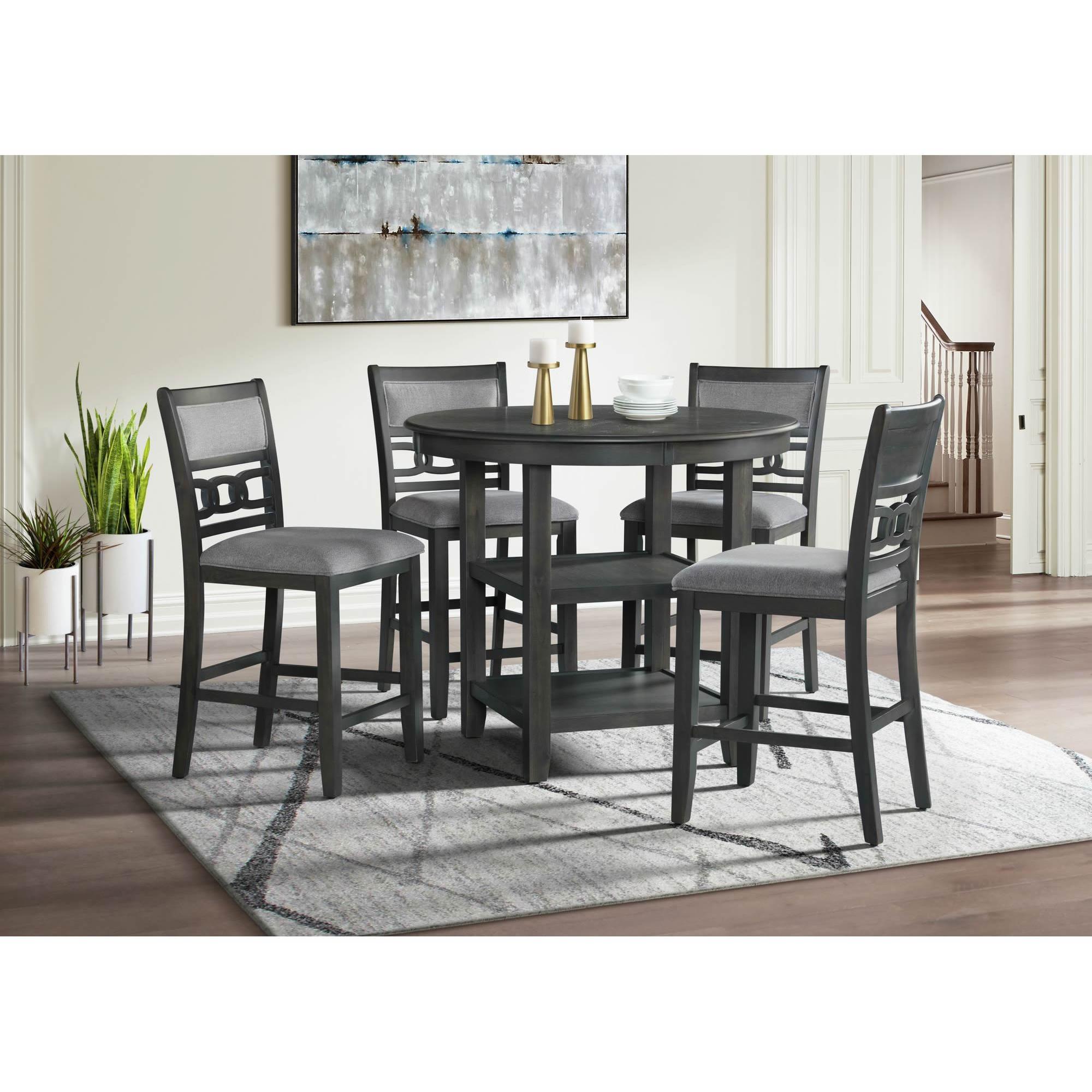  Elements International Amherst Counter Table w/Wood Leg Grey Finish IMAGE 6