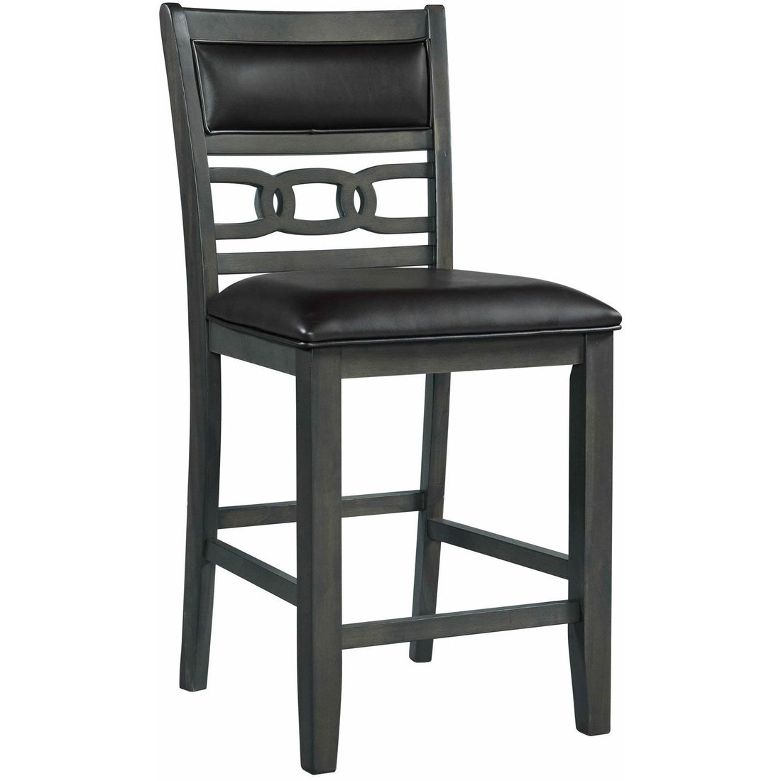  Elements International Amherst Counter Side Chair W/PU Cushion Grey Finish IMAGE 1