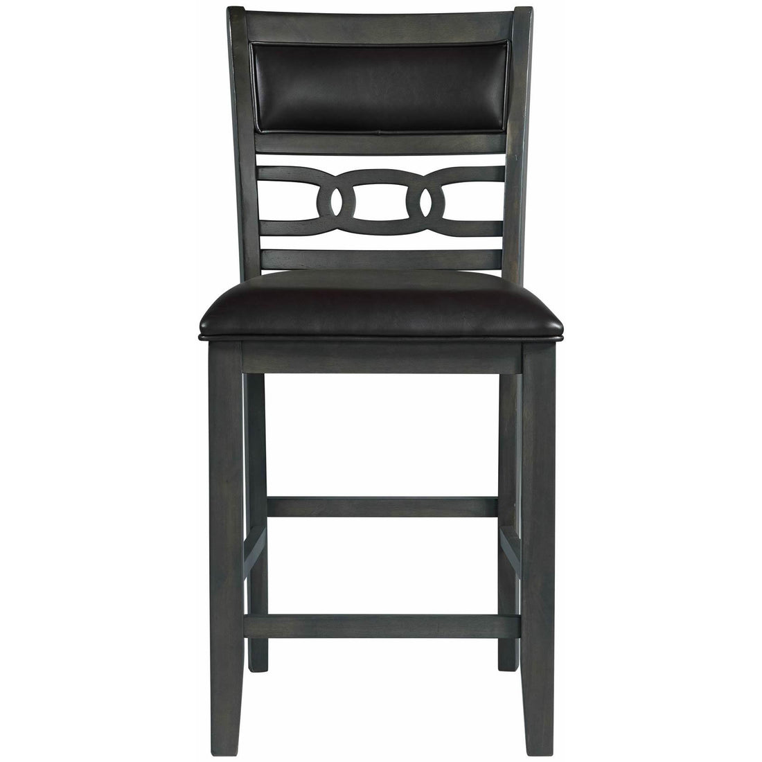  Elements International Amherst Counter Side Chair W/PU Cushion Grey Finish IMAGE 1