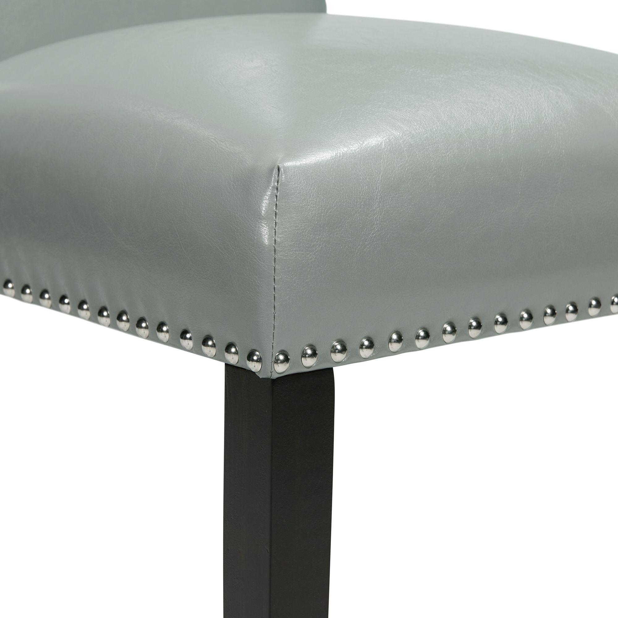  Elements International Meridian Dining Side Chair Grey IMAGE 3