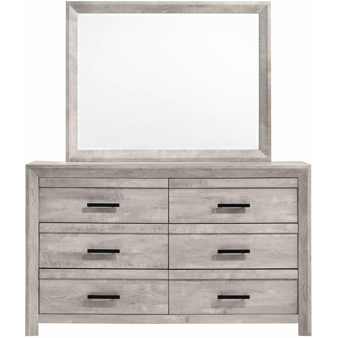  Elements International Ellen Dresser & Mirror Set White IMAGE 1