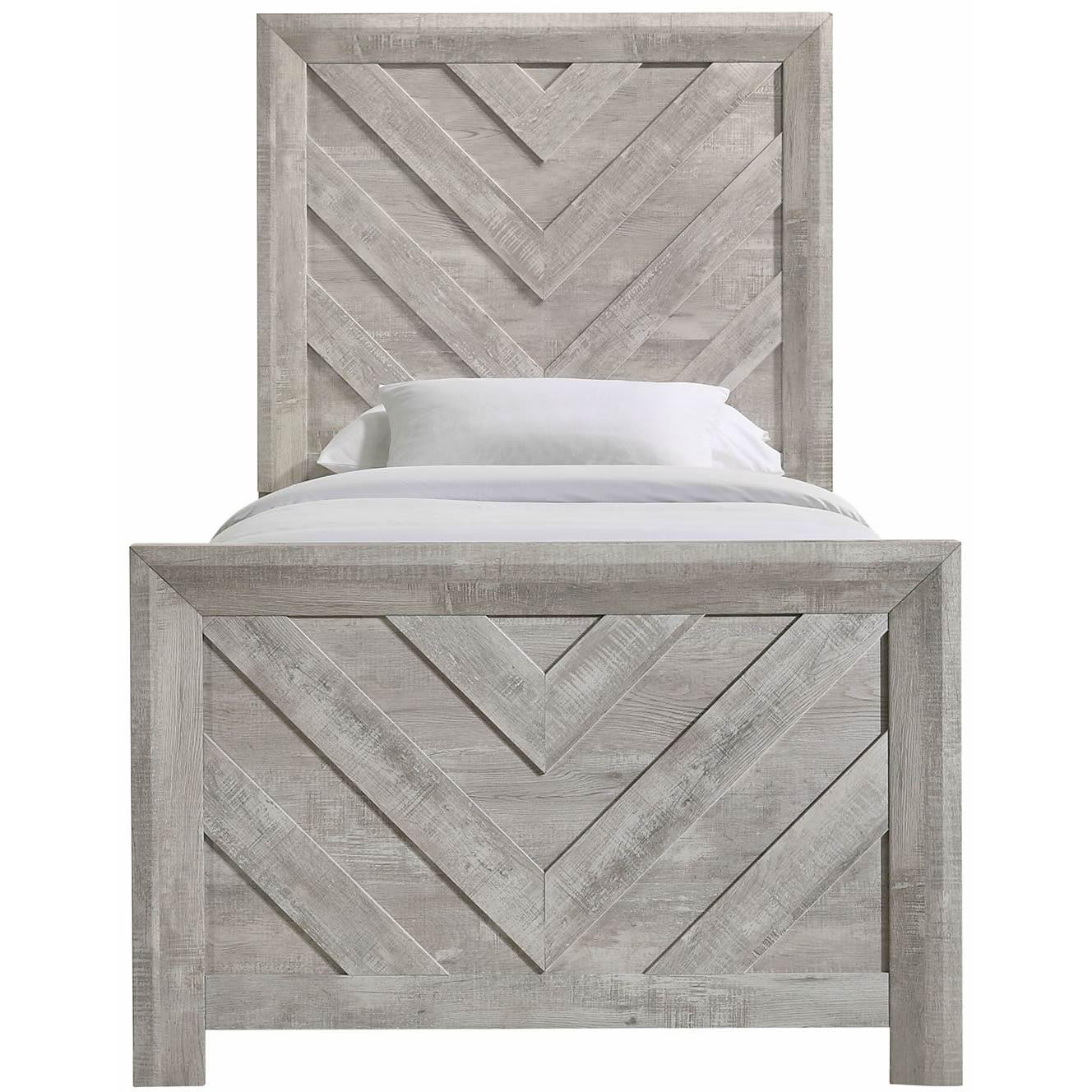  Size_Twin  -- Ellen EL700TB Twin Bed - White IMAGE 2