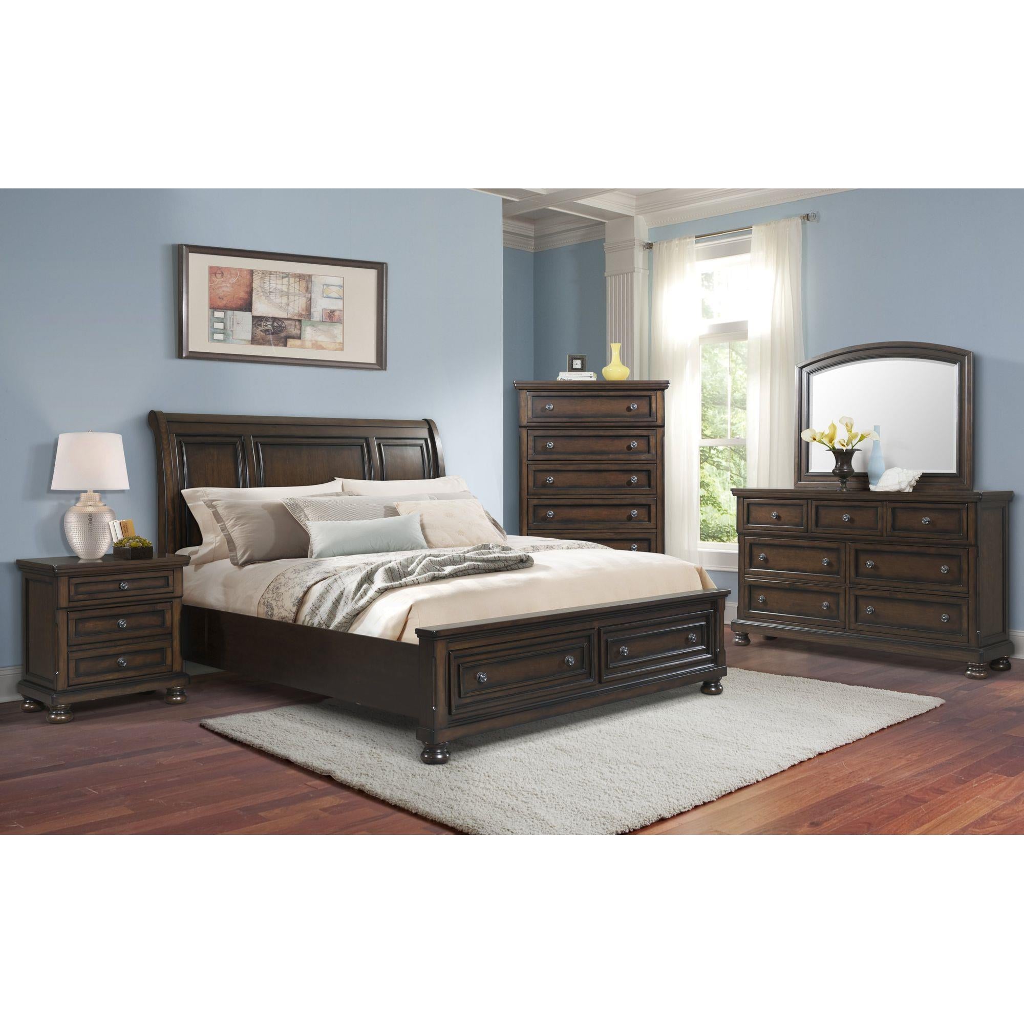  Size_King  -- Elements International Kingston Sleigh Bed with Storage IMAGE 2