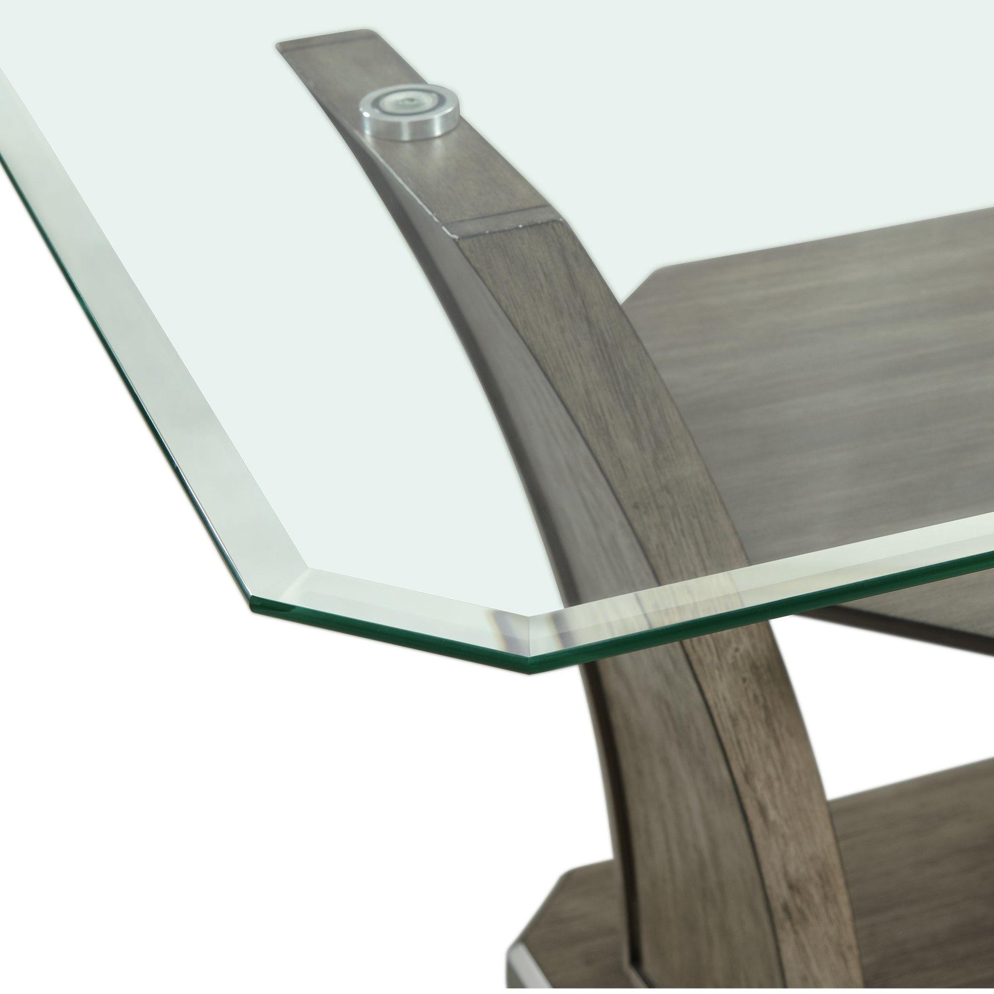  Elements International Dapper Grey Rectangular Counter Table IMAGE 5