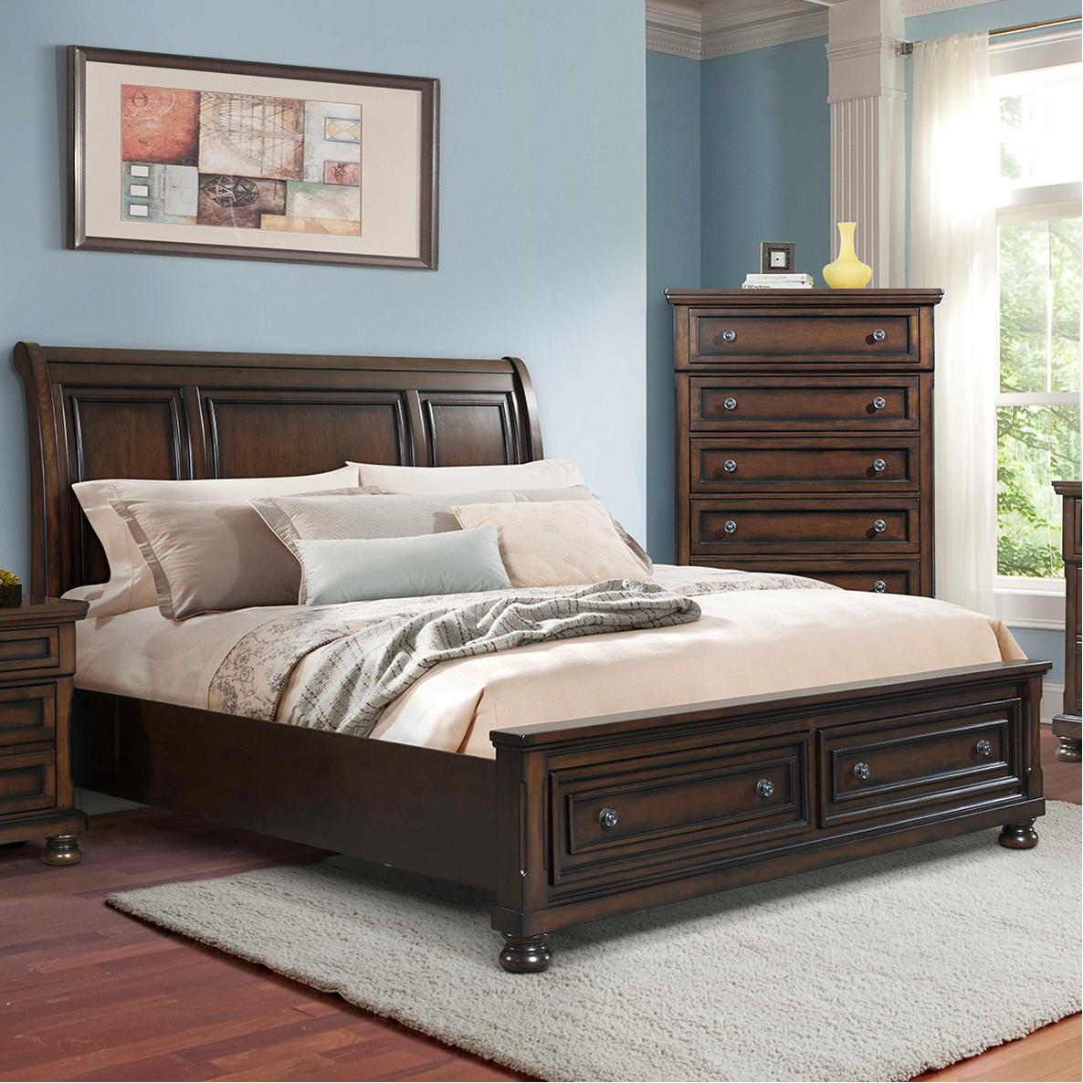  Size_Queen  -- Kingston Queen Bed W/Storage Footboard and Non-Storage Rails IMAGE 1