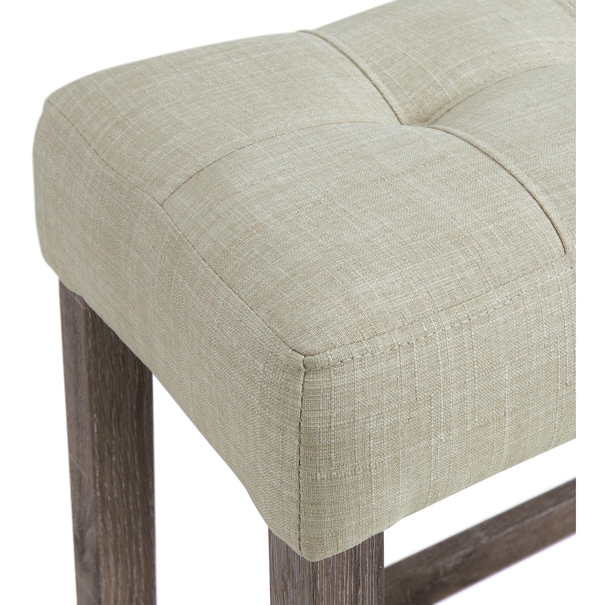  Elements International Oak Lawn Grey Bar Table Single Pack (Table + 3 Tan Fabric Stools) IMAGE 11