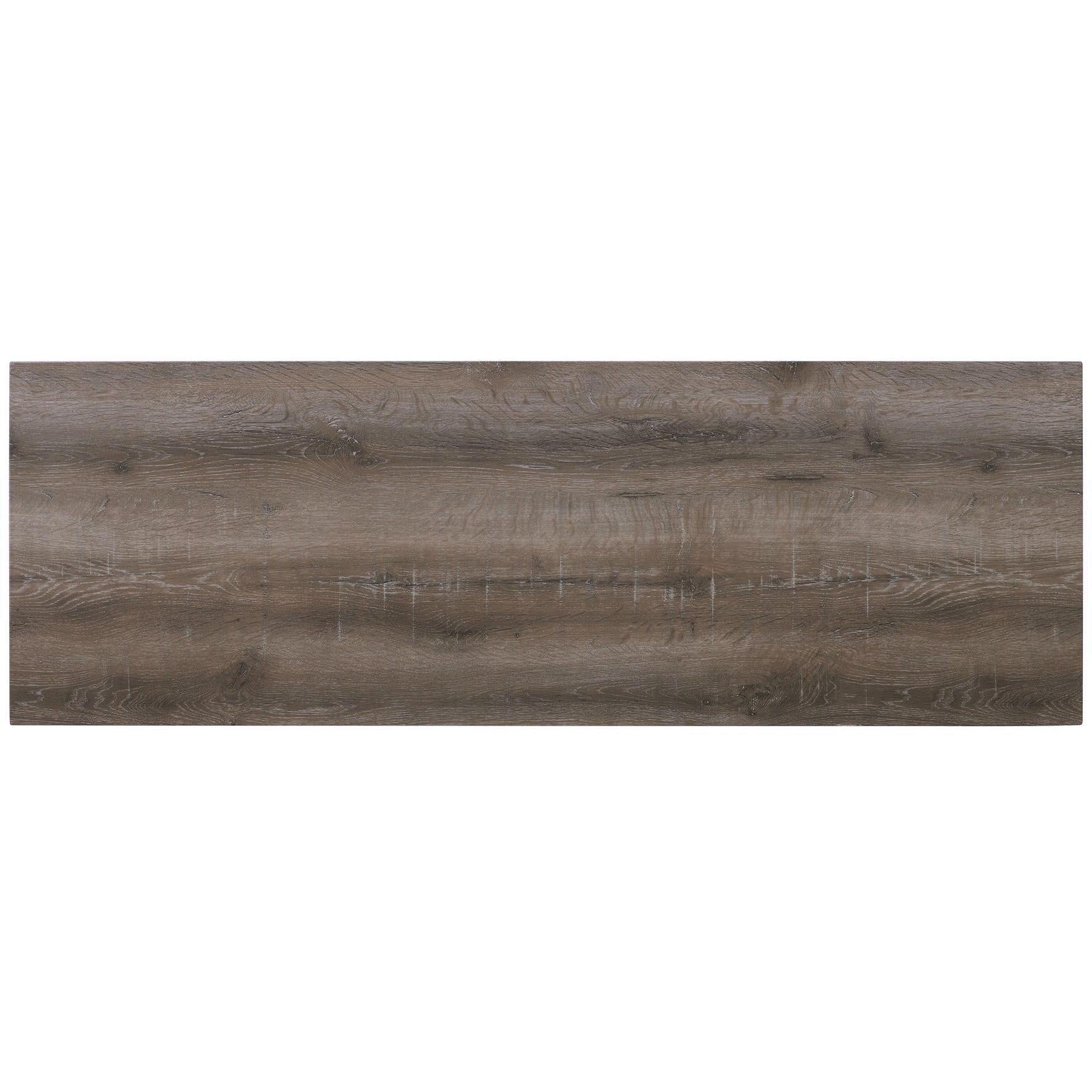  Elements International Oak Lawn Grey Bar Table Single Pack (Table + 3 Tan Fabric Stools) IMAGE 7
