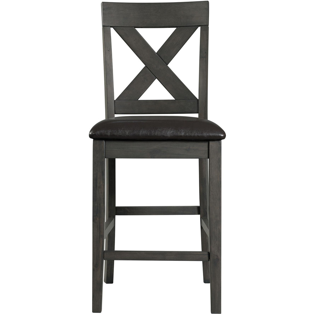  Elements International Alex Counter Side Chair W/Black PU Grey IMAGE 1